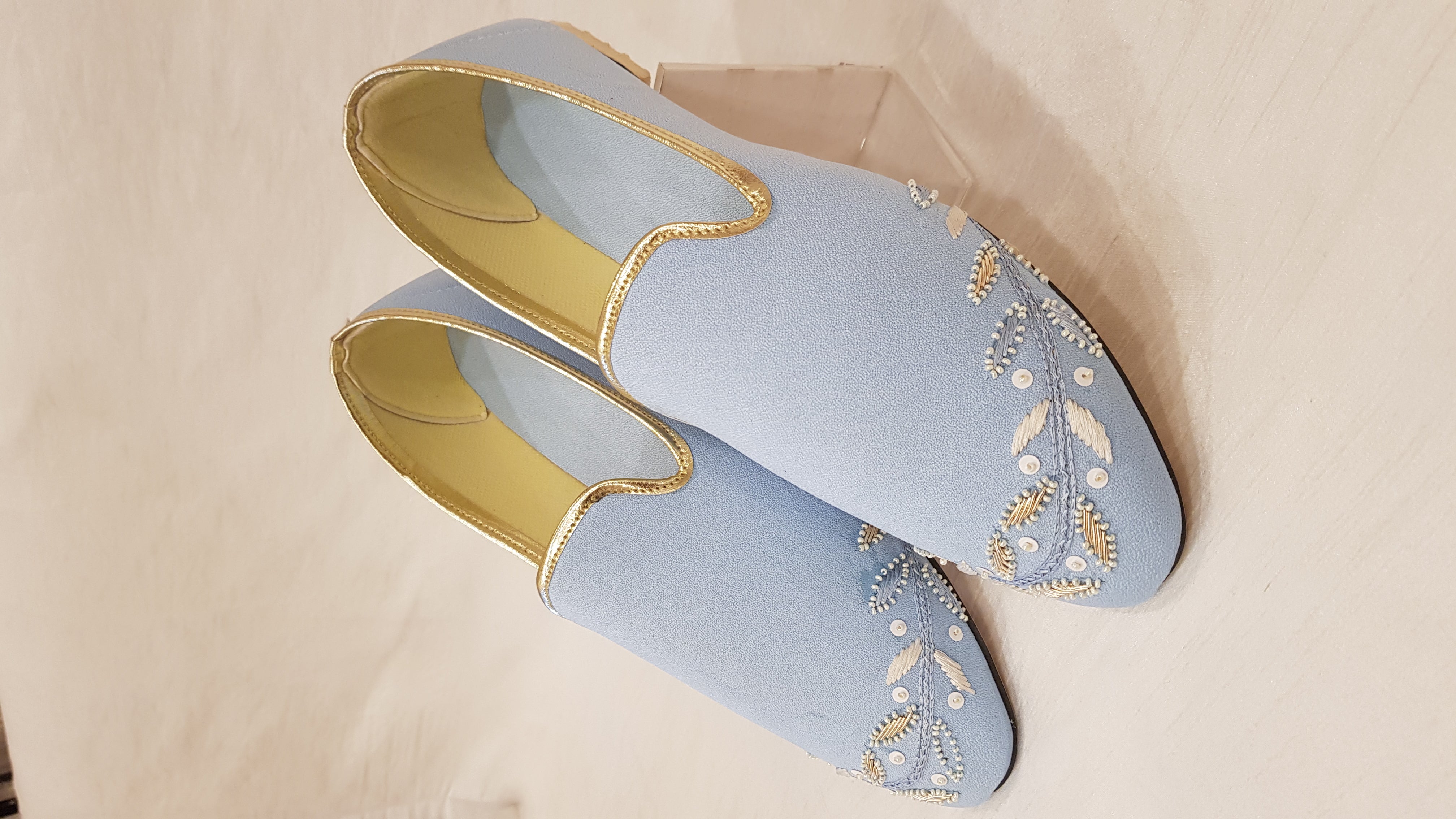 Sky Blue Ethnic Shoes for Men – Designer Indian Jutti & Mojari for Wedding