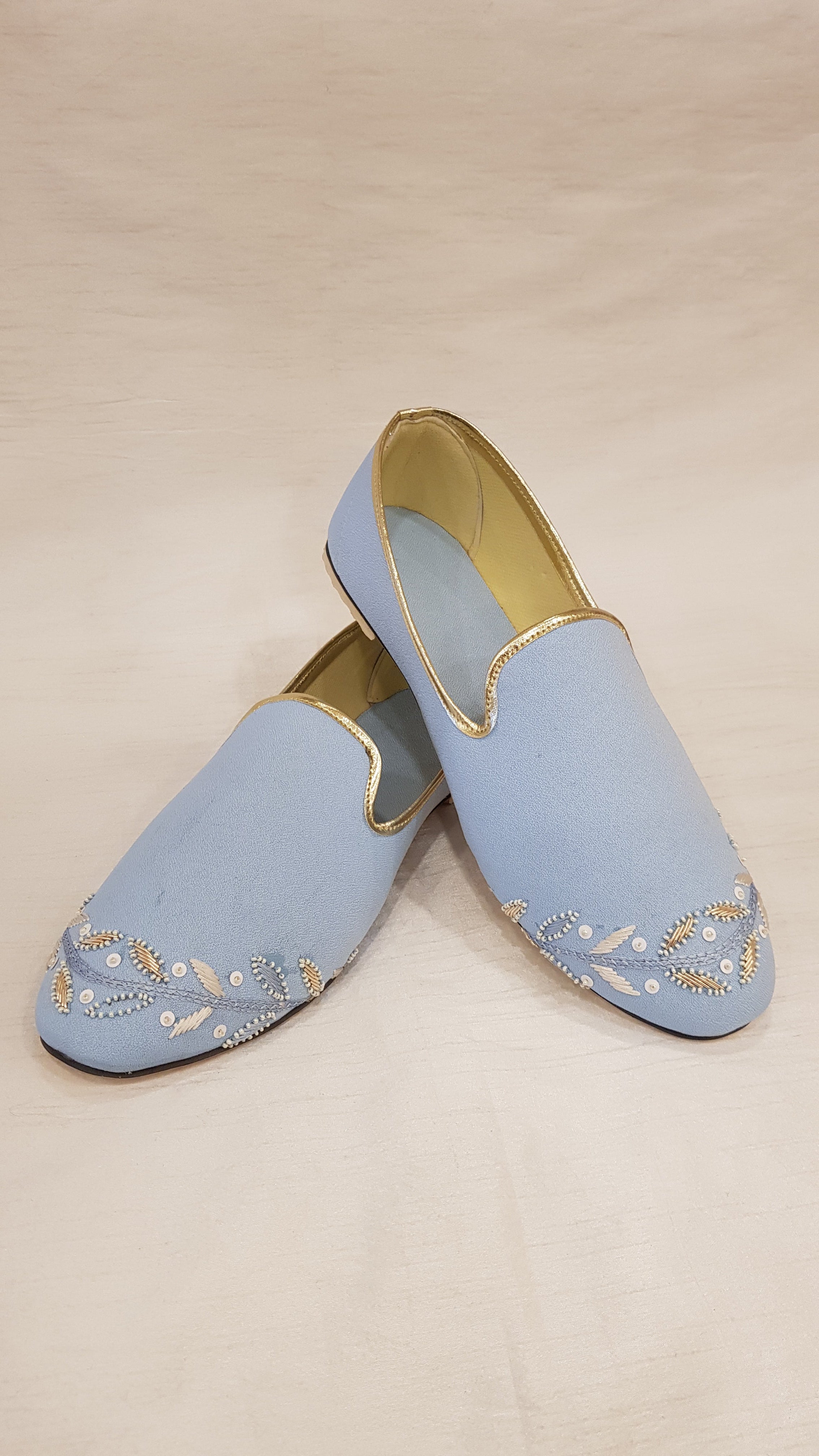 Sky Blue Ethnic Shoes for Men – Designer Indian Jutti & Mojari for Wedding