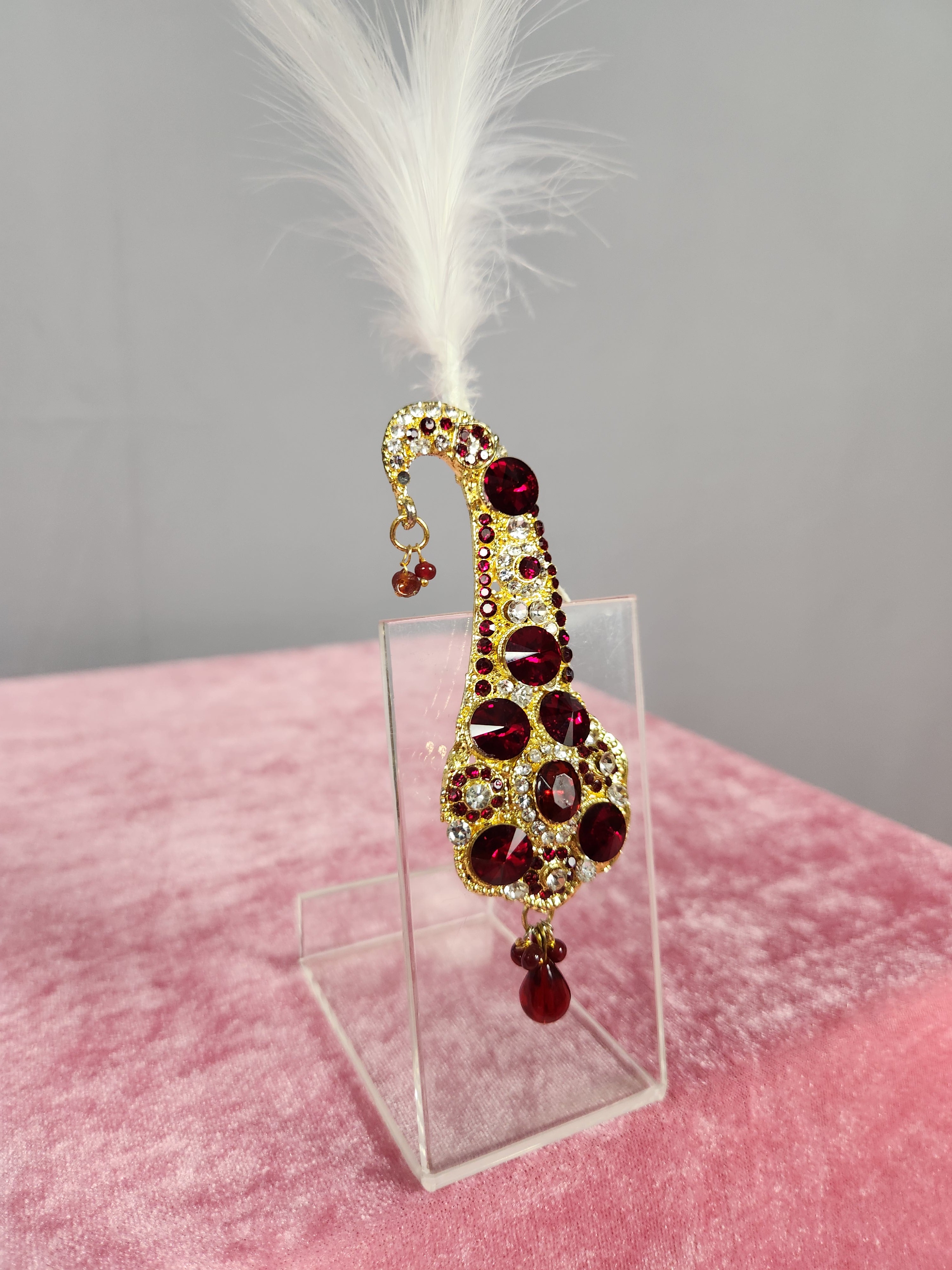 GROOM TURBAN BROOCH WITH RED CRYSTALS