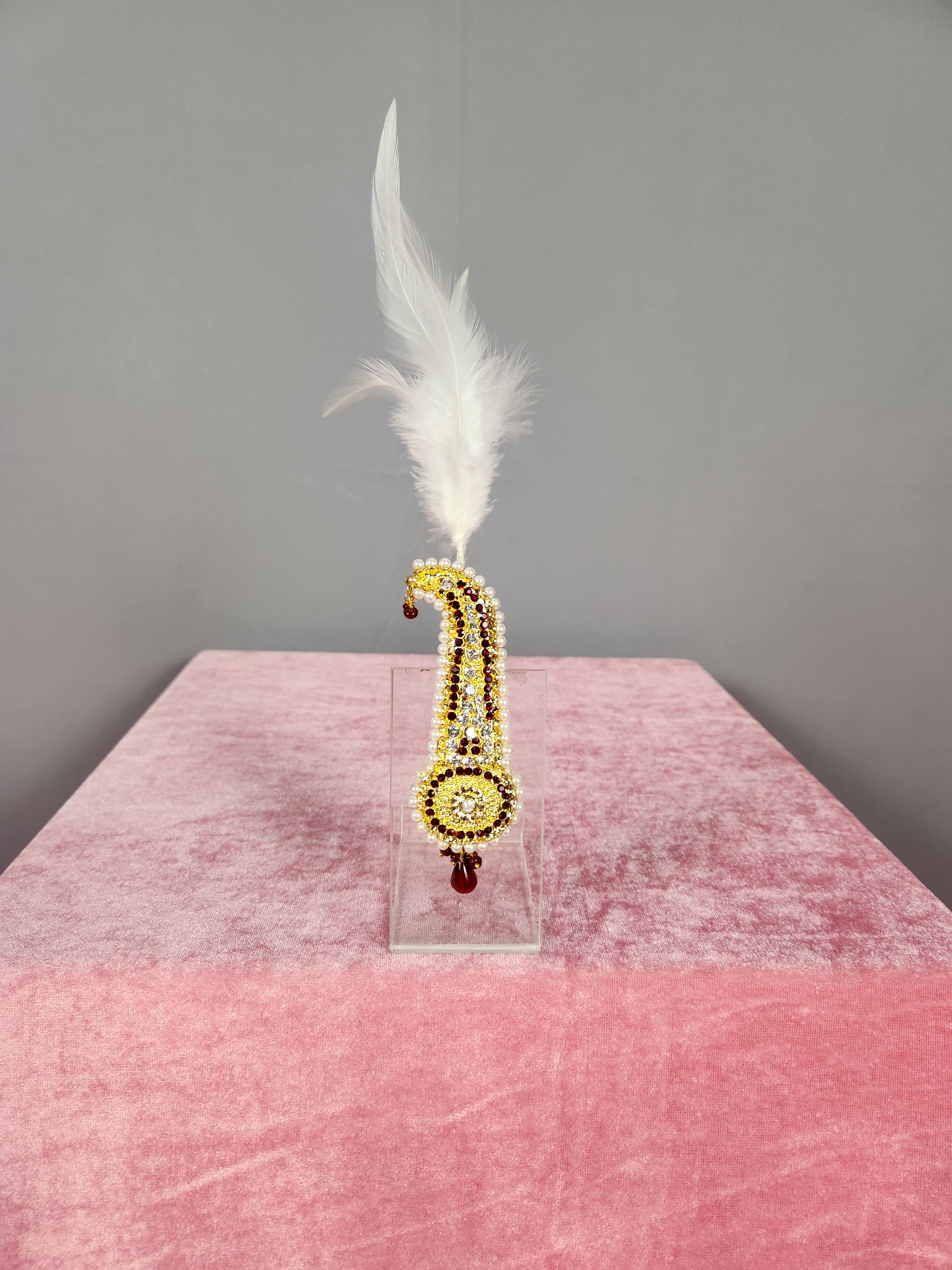 GROOM TURBAN BROOCH WITH PEARL OUTER EDGE