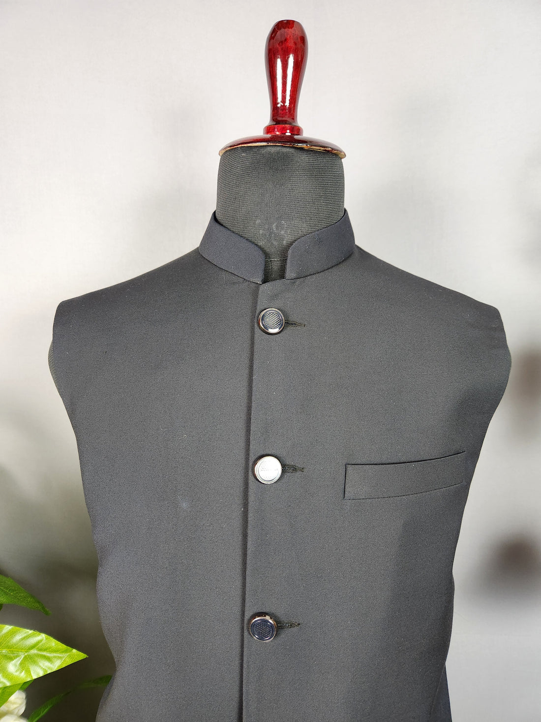 Navy blue nehru jacket for men - Indian ethnic waistcoat ideal for weddings, festive events, and traditional functions