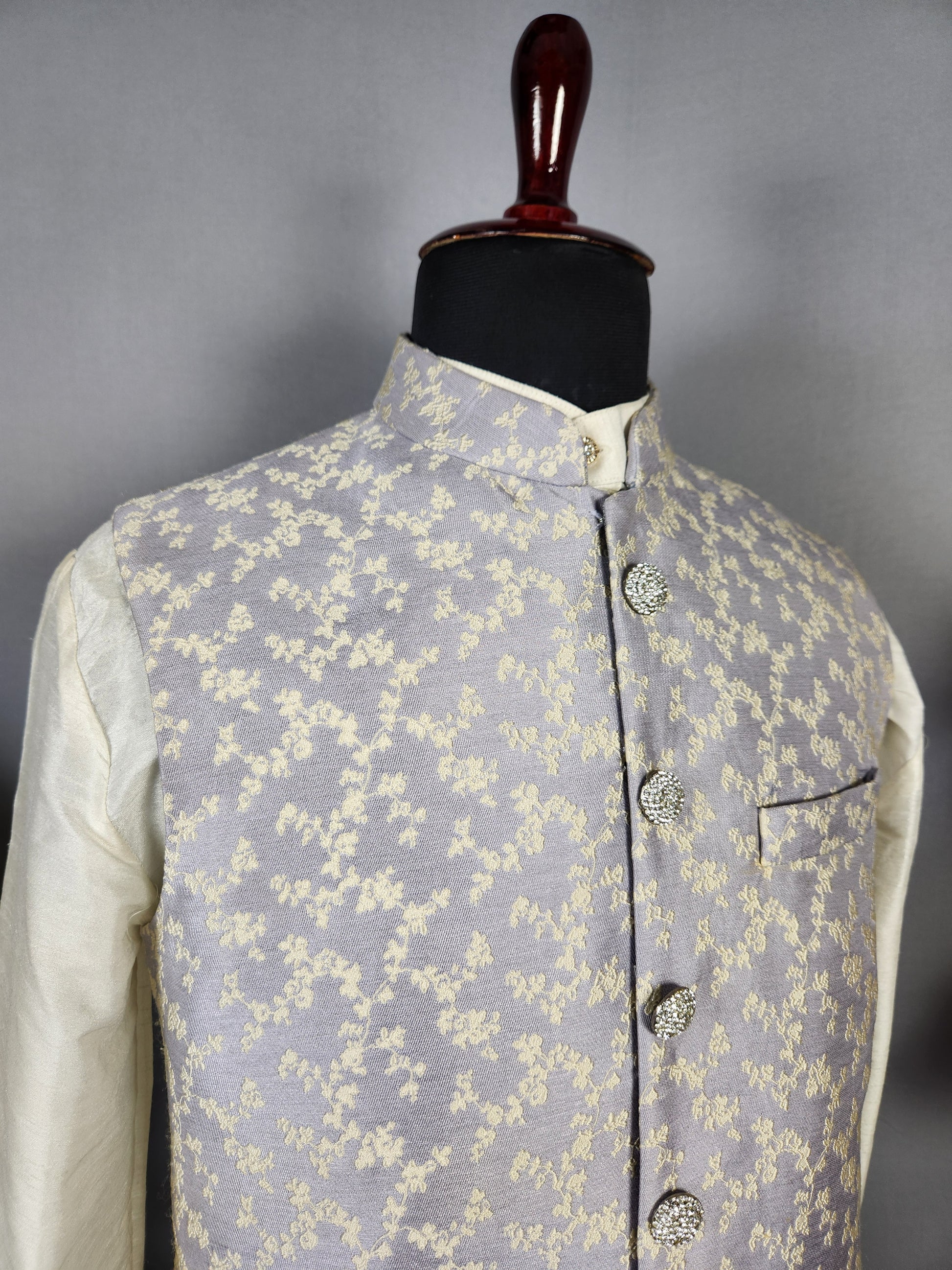 Cream Kurta Jacket Set for Wedding – Designer Indian Outfit