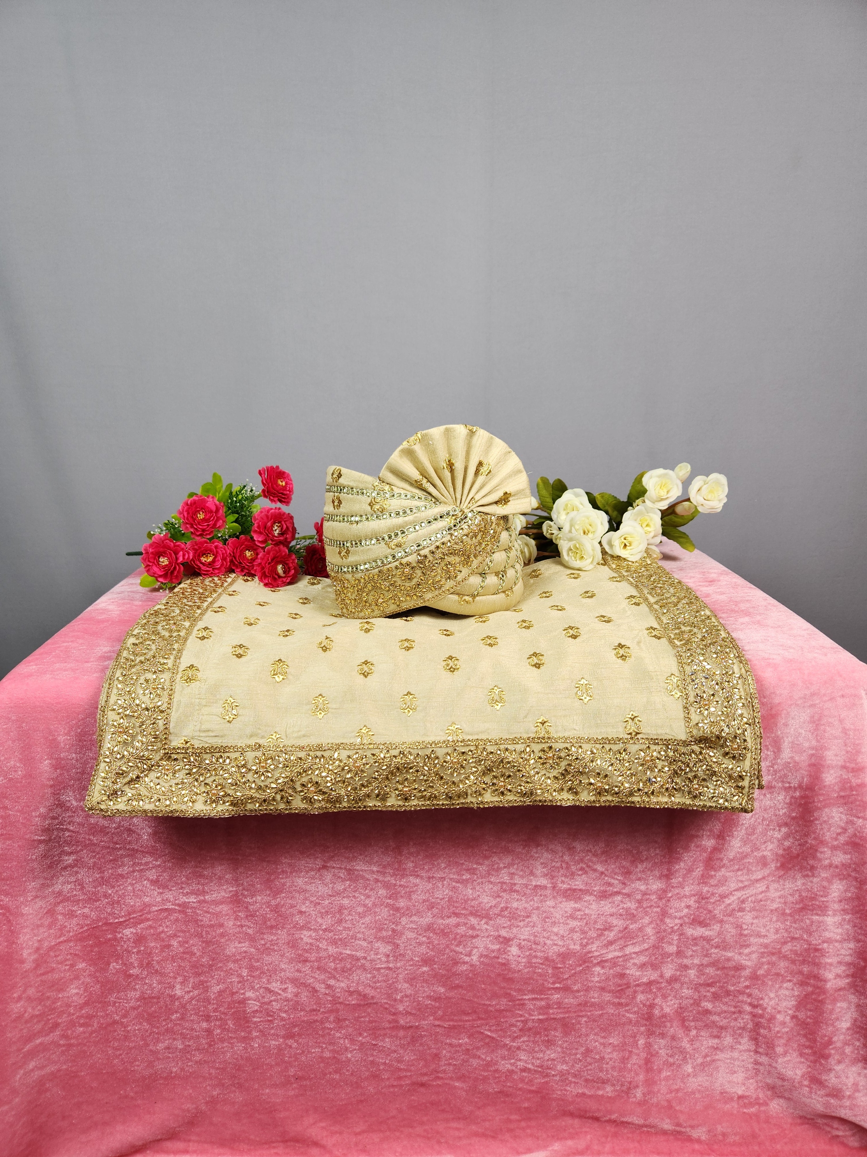 Golden Groom Turban Shawl