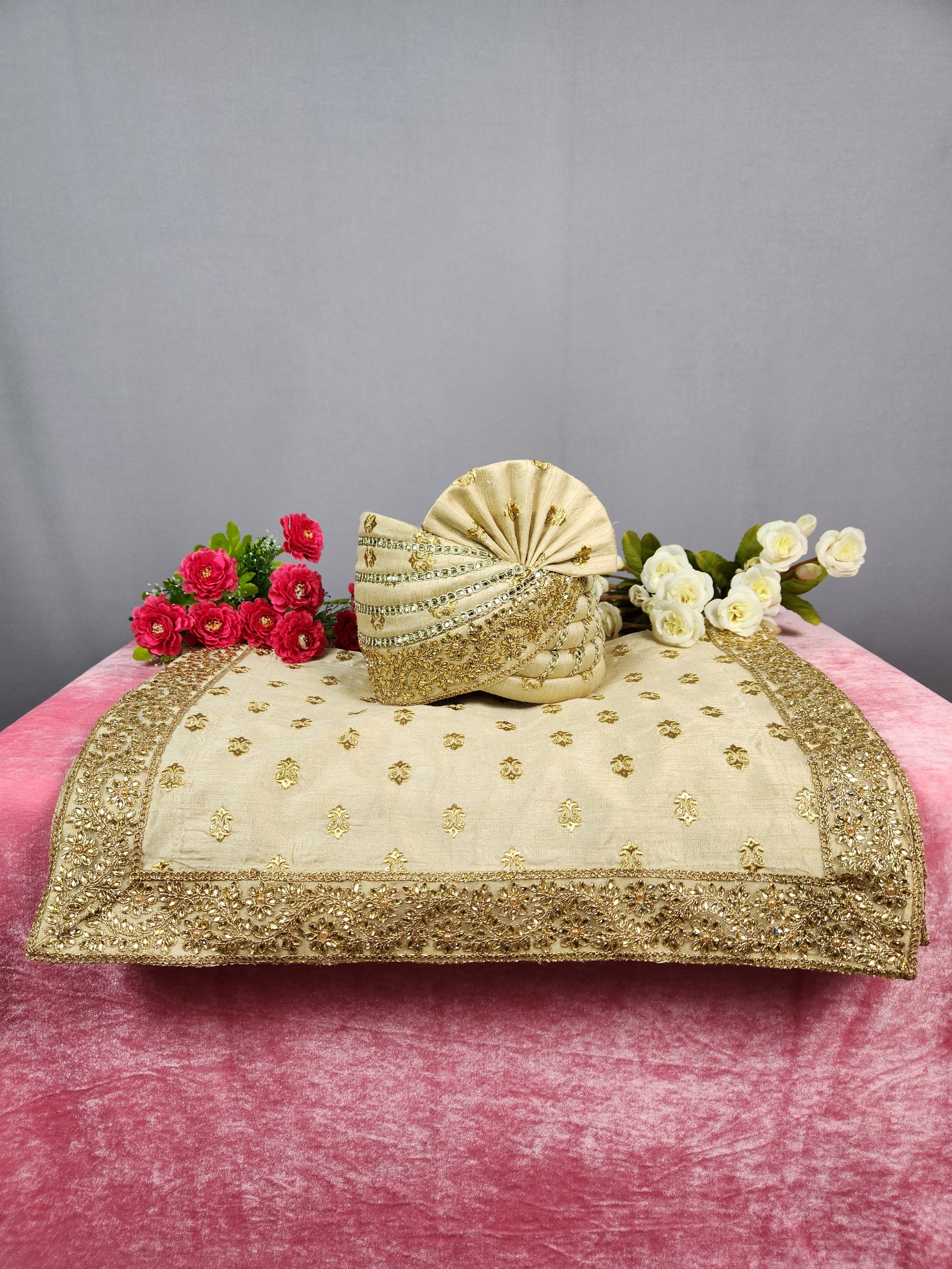 Golden Groom Turban Shawl