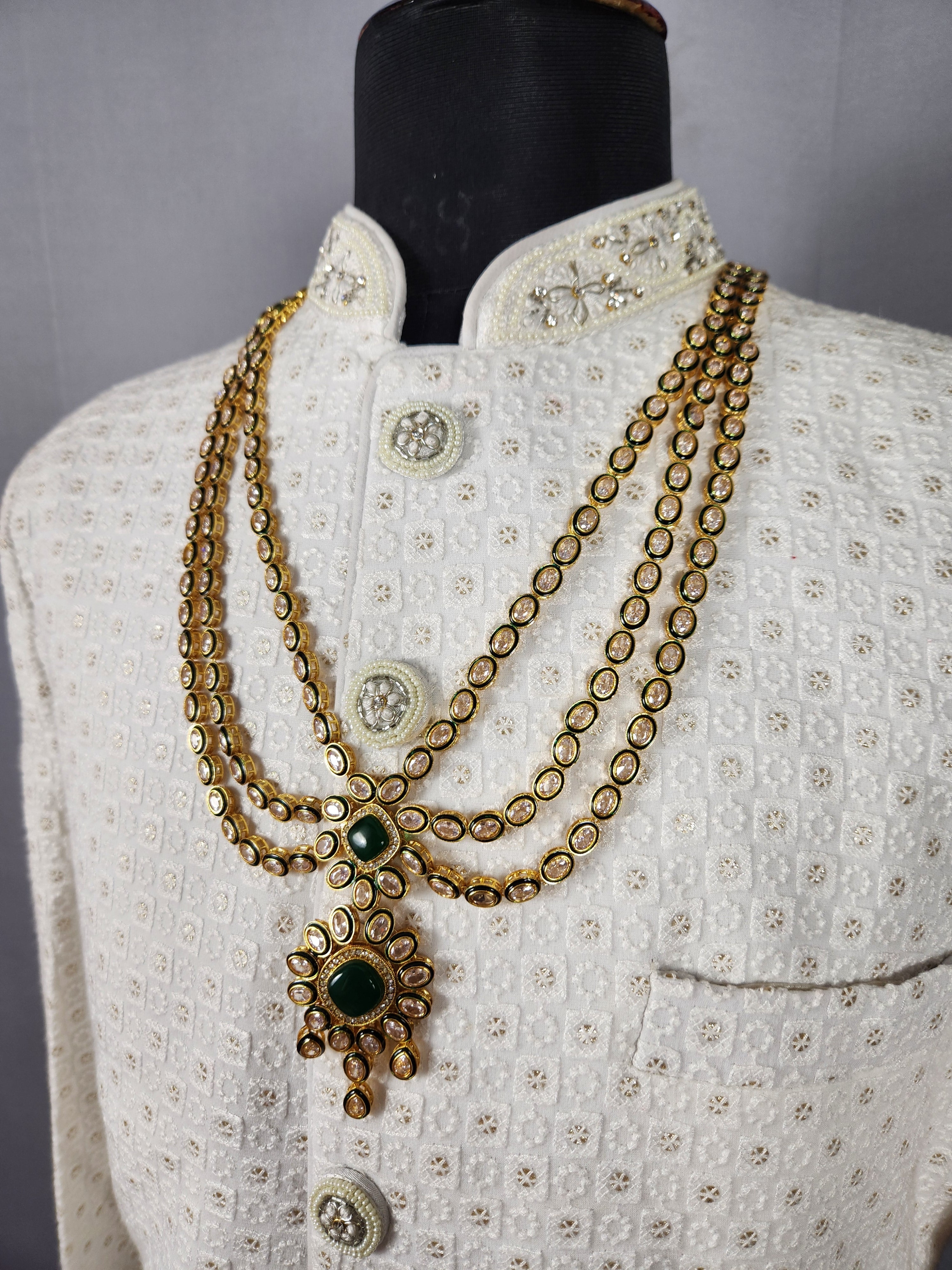 Kundan Necklace Groom | Wedding Mala For Sherwani