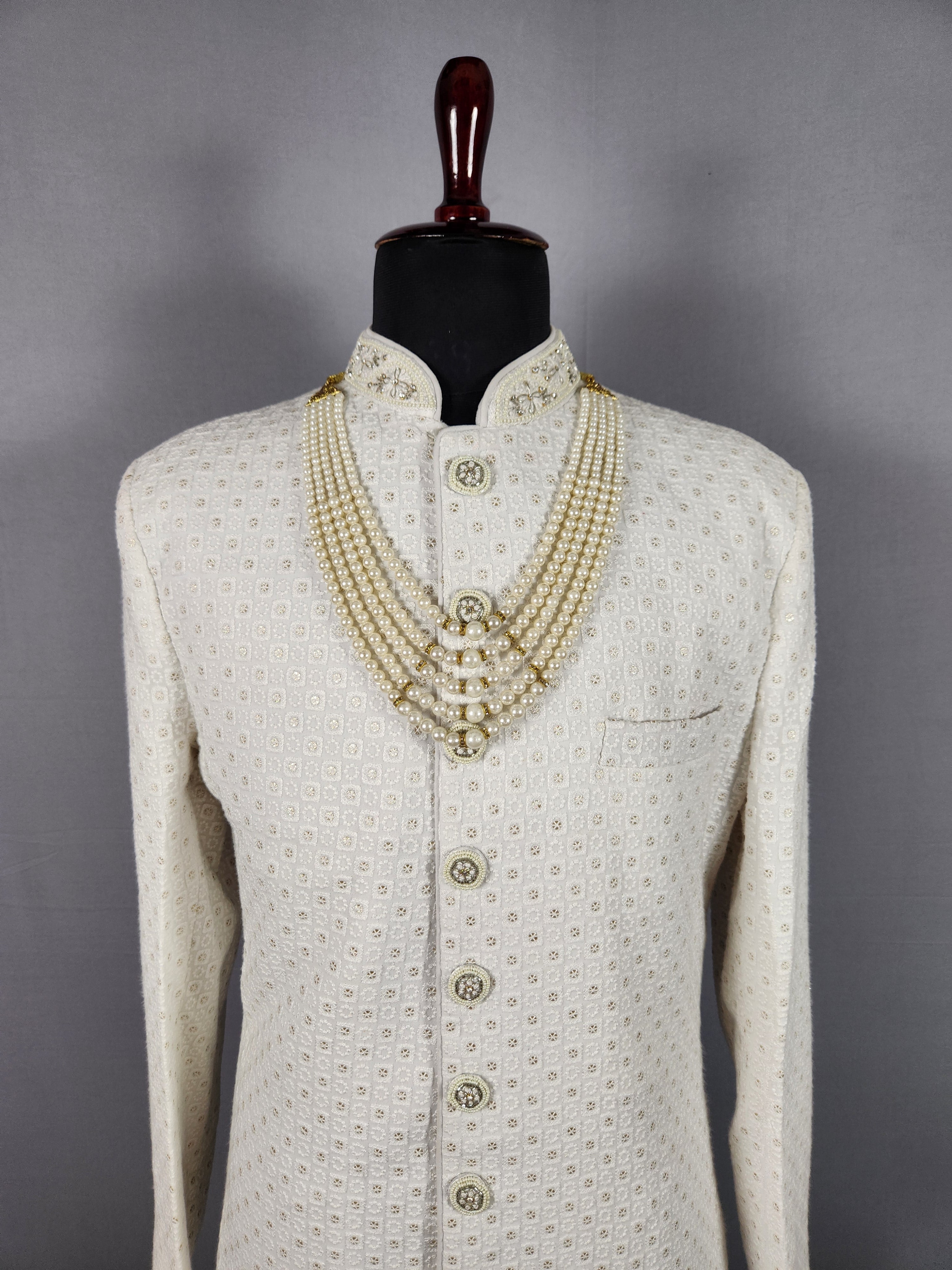 WHITE PEARL NECKLACE FOR GROOM