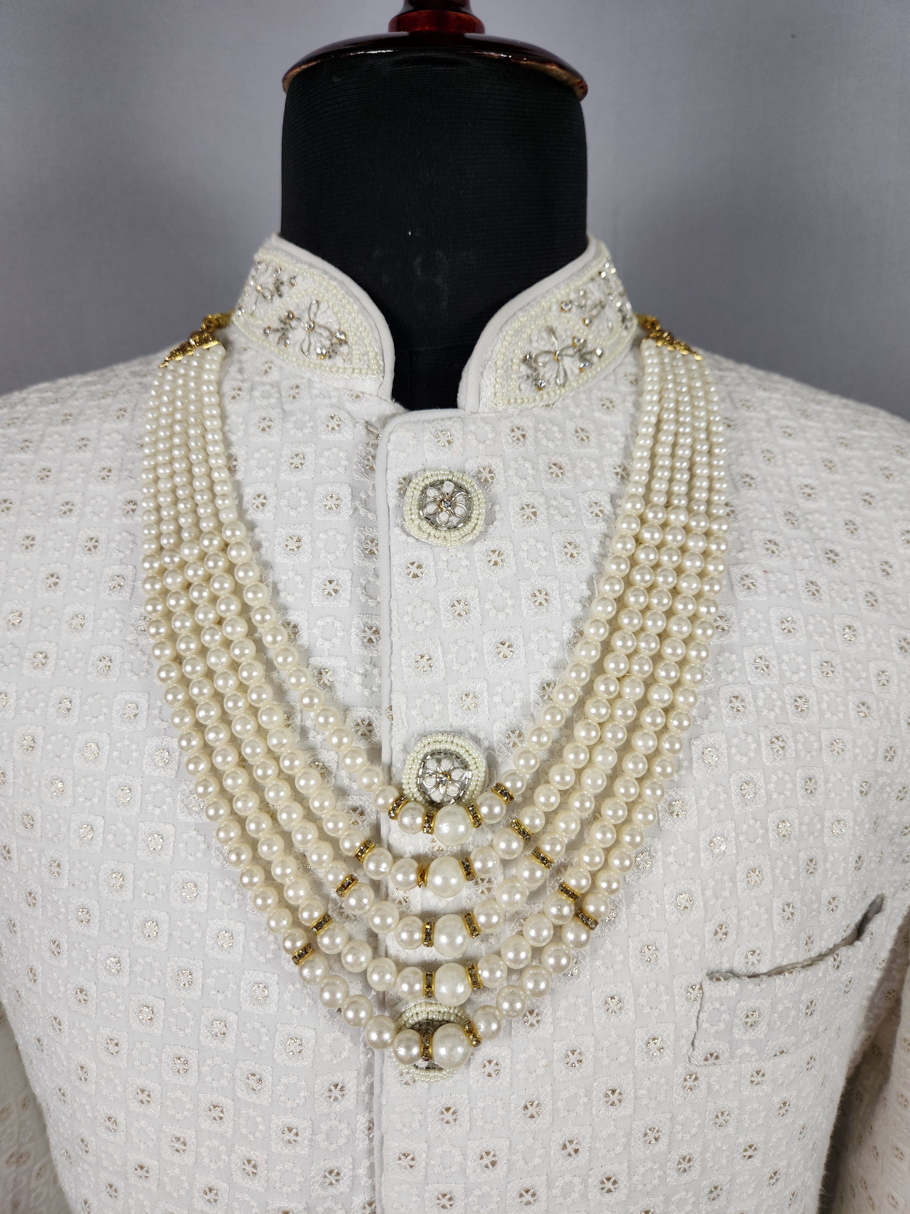 WHITE PEARL NECKLACE FOR GROOM