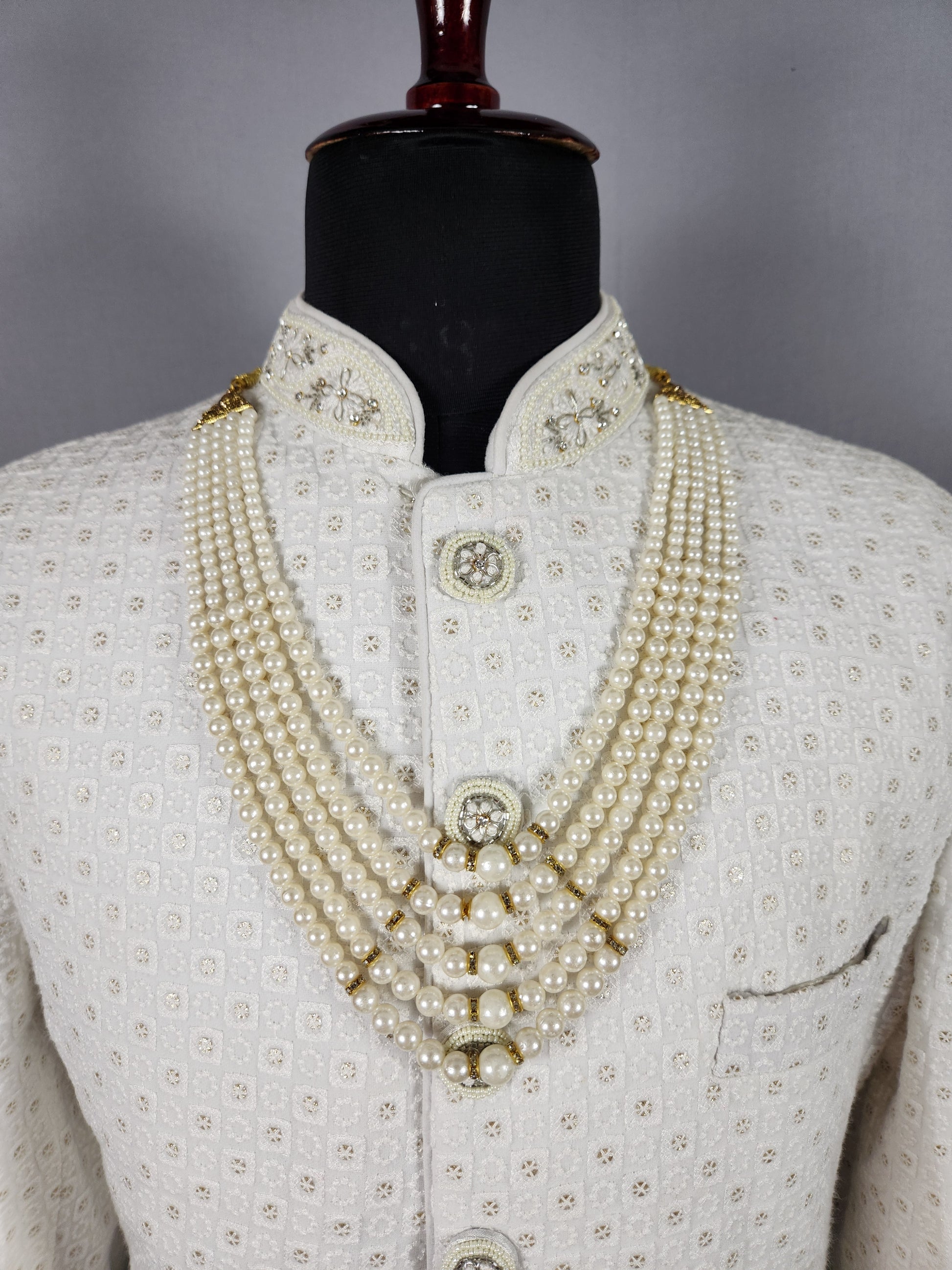 WHITE PEARL NECKLACE FOR GROOM