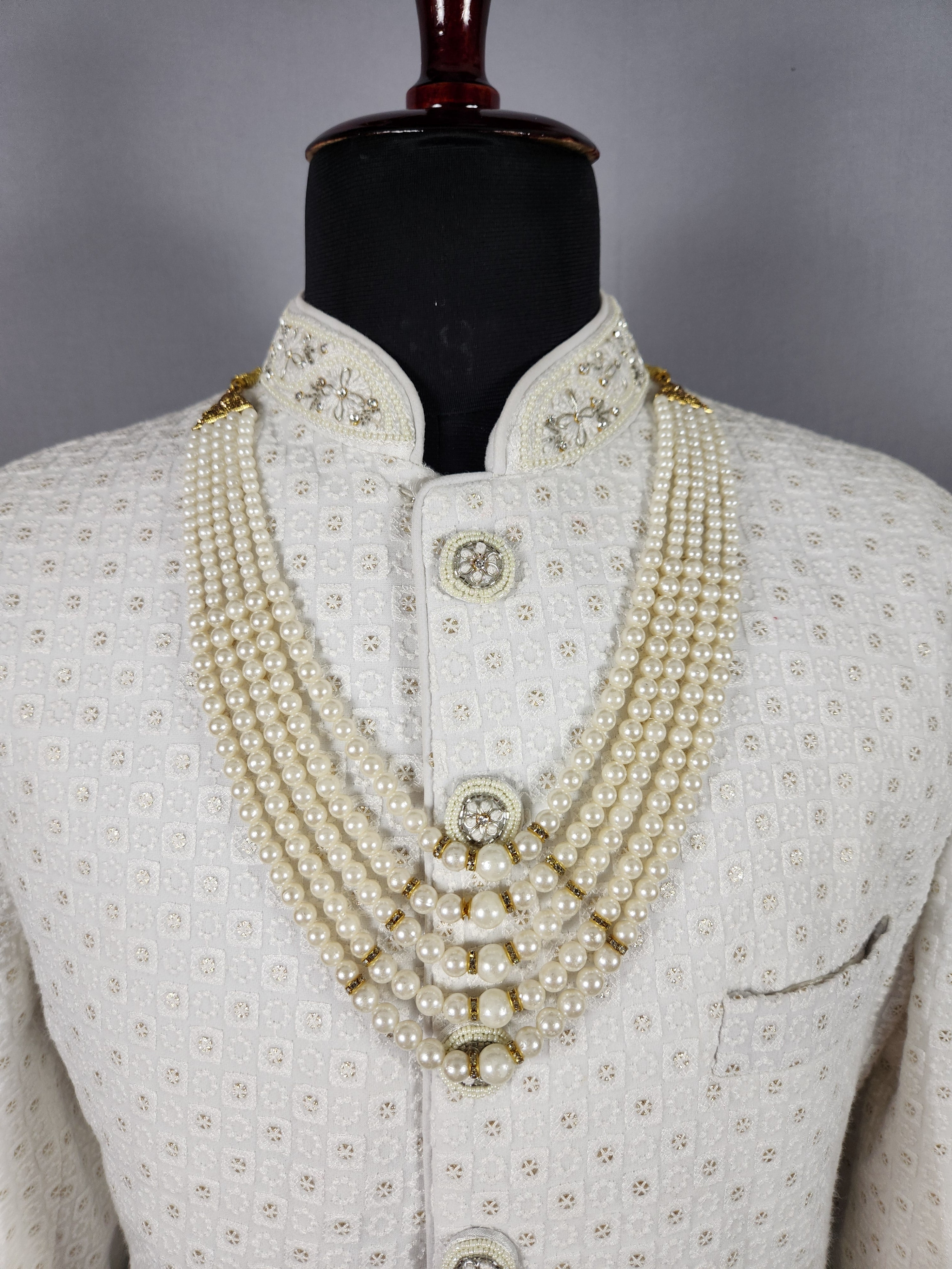 WHITE PEARL NECKLACE FOR GROOM
