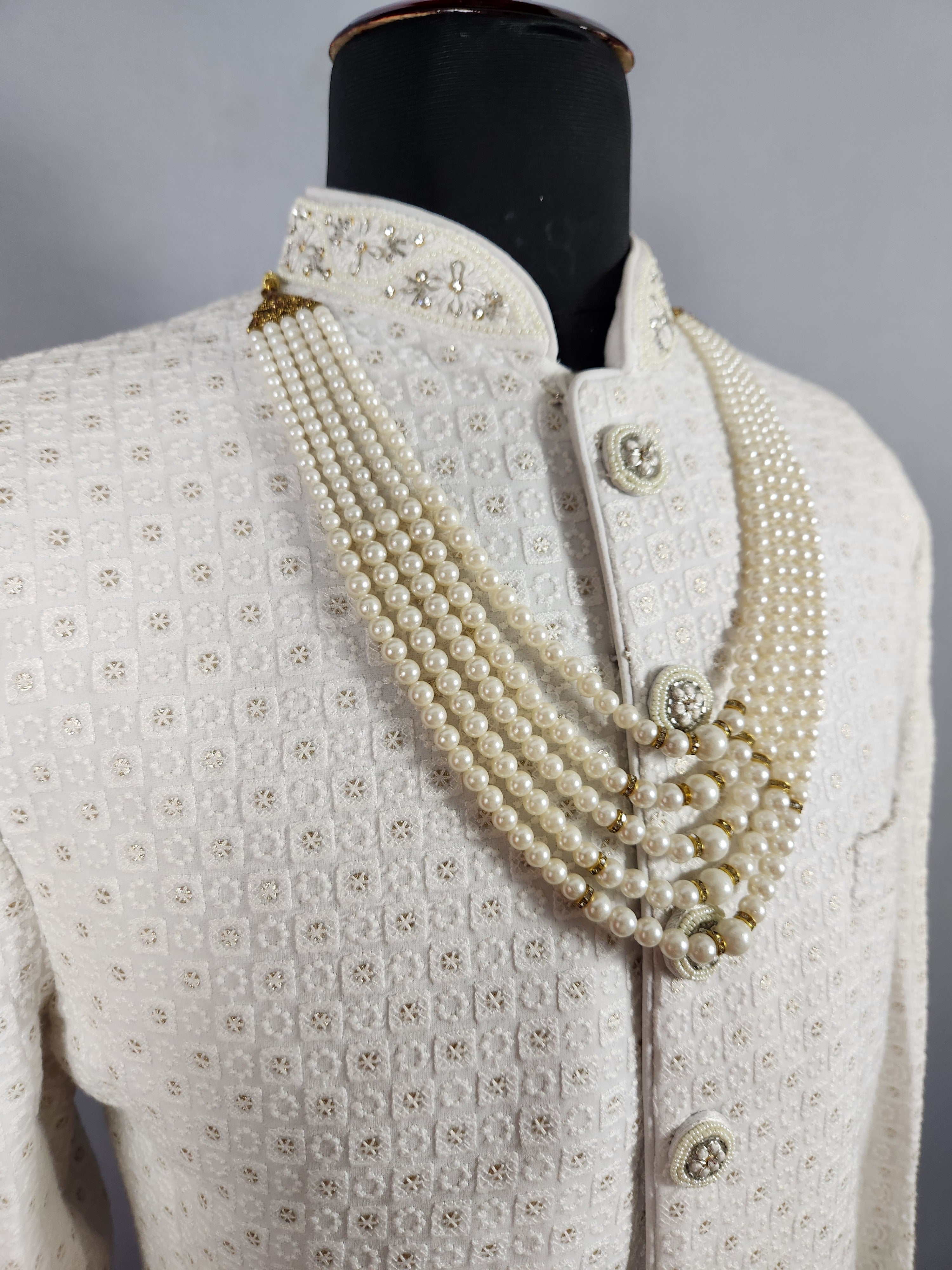WHITE PEARL NECKLACE FOR GROOM