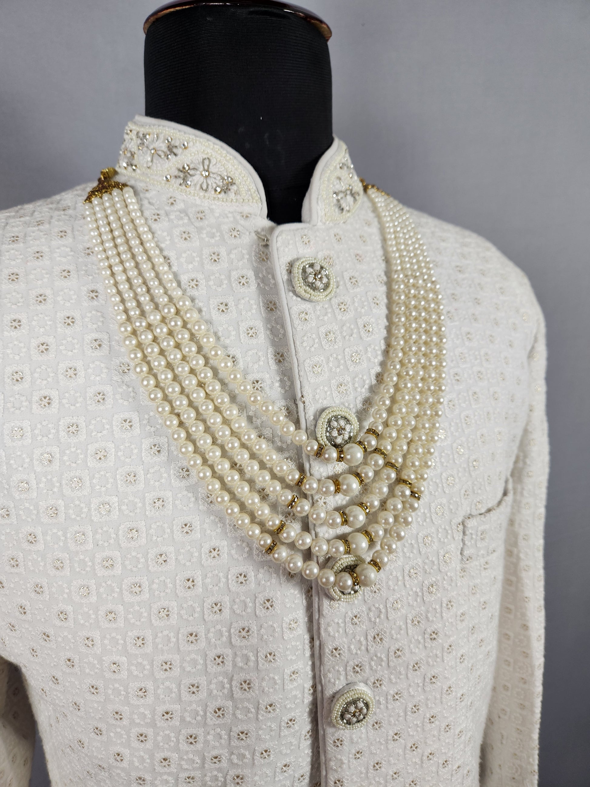 WHITE PEARL NECKLACE FOR GROOM