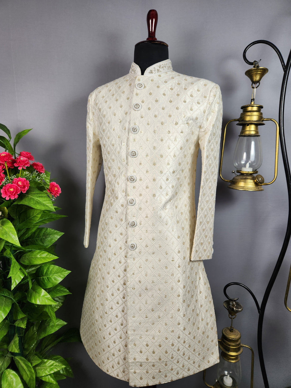 White Sherwani for Groom  -   Indian Wedding Outfit for Men