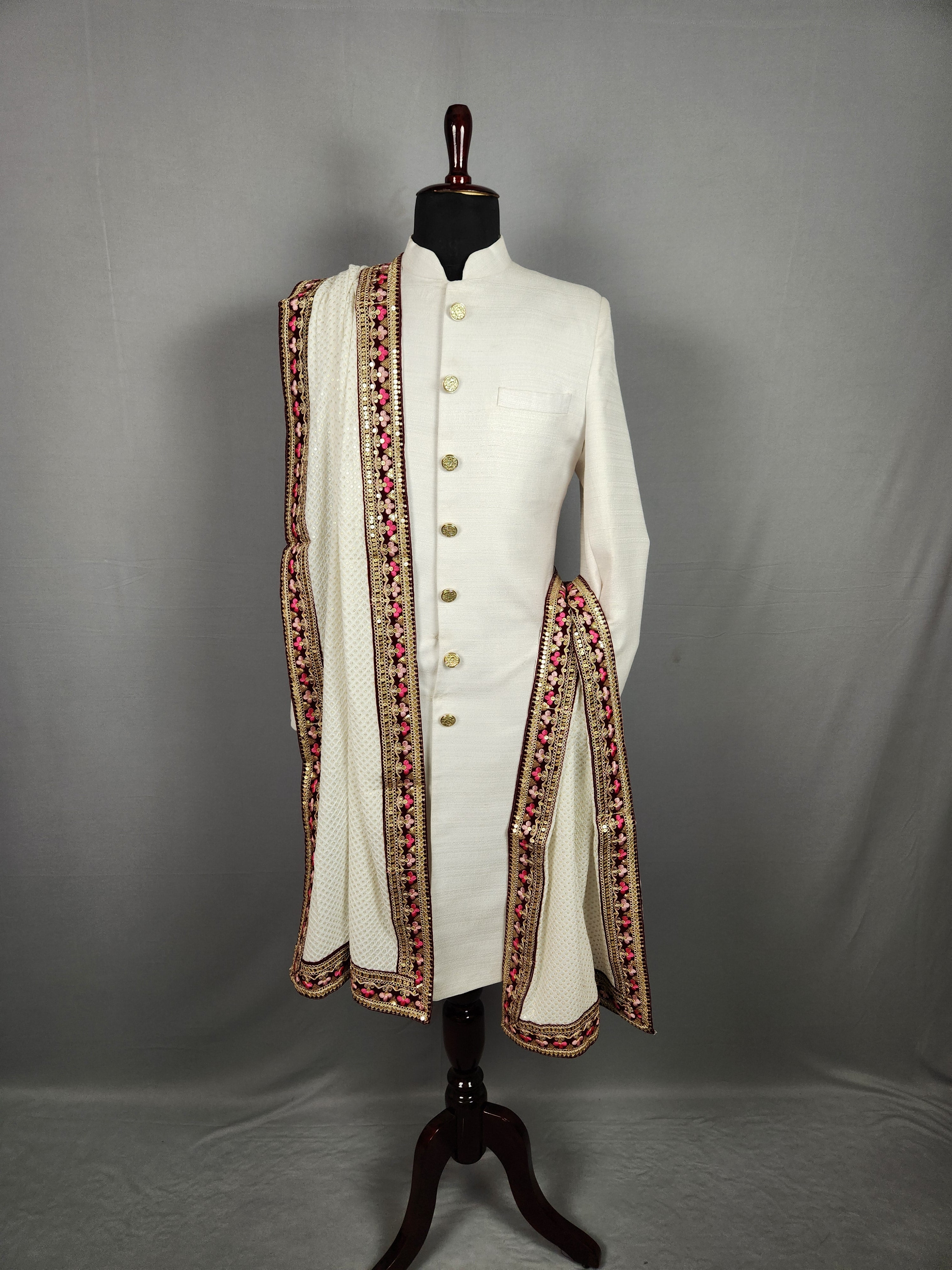 White Wedding Shawl for Groom