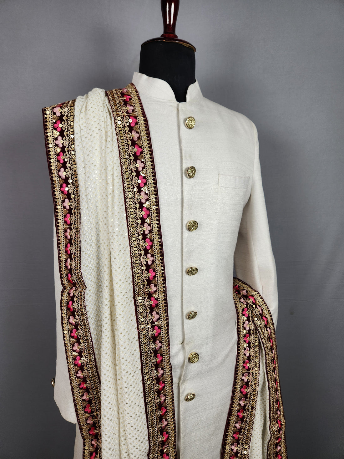 White Wedding Shawl for Groom