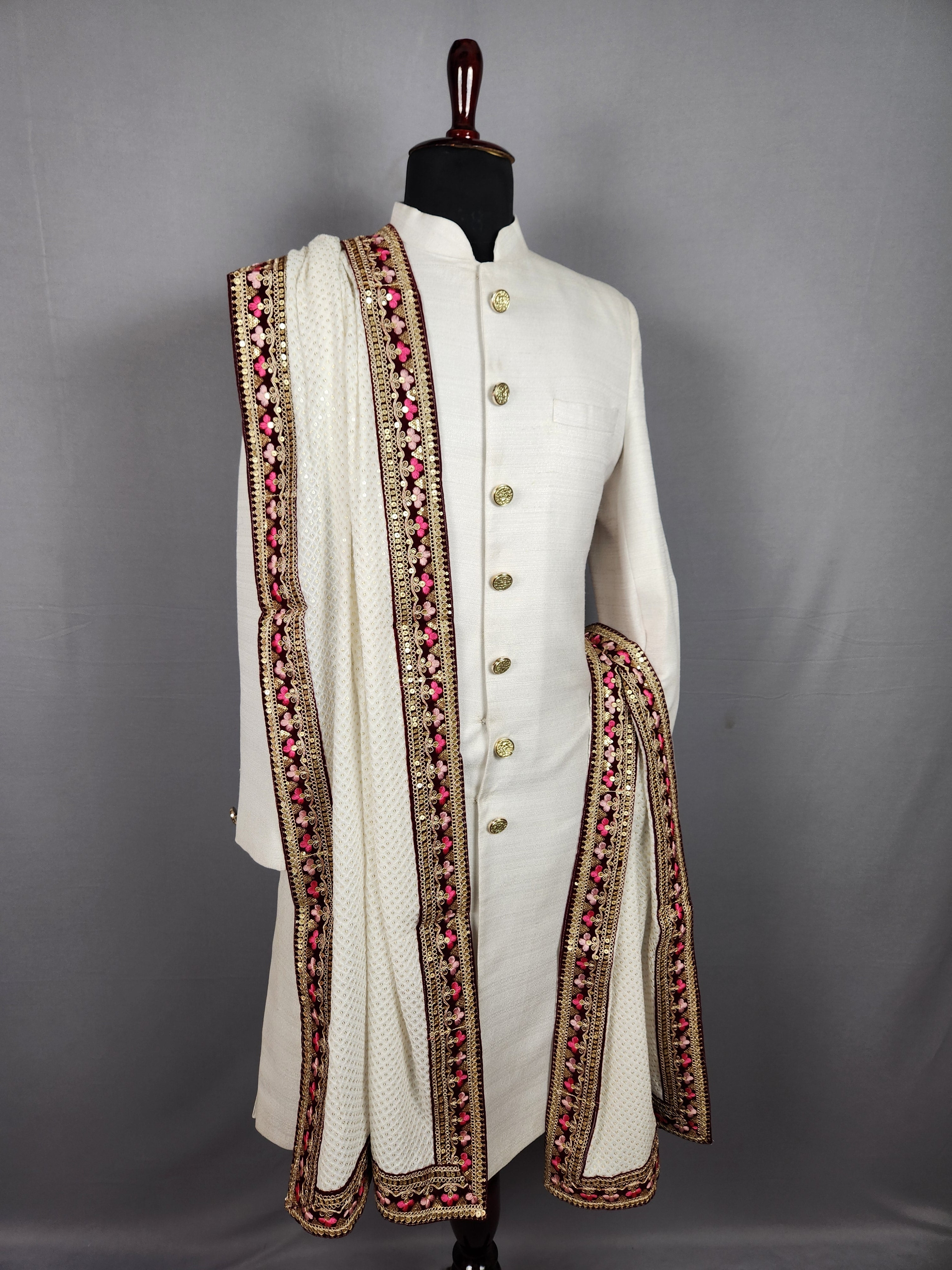 White Wedding Shawl for Groom