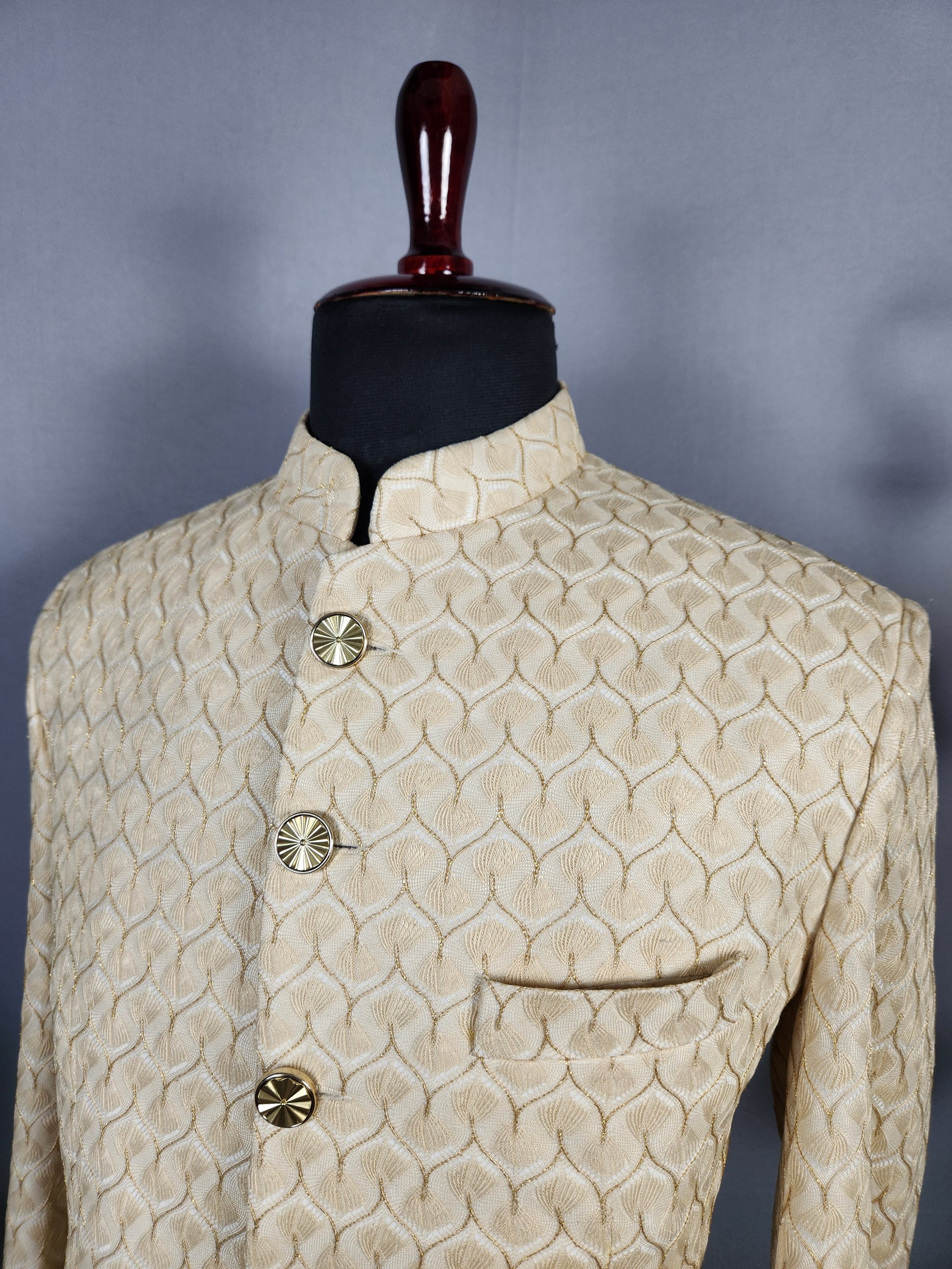 Beige Jodhpuri Suit for Men  -   Indian Wedding Outfit for Men