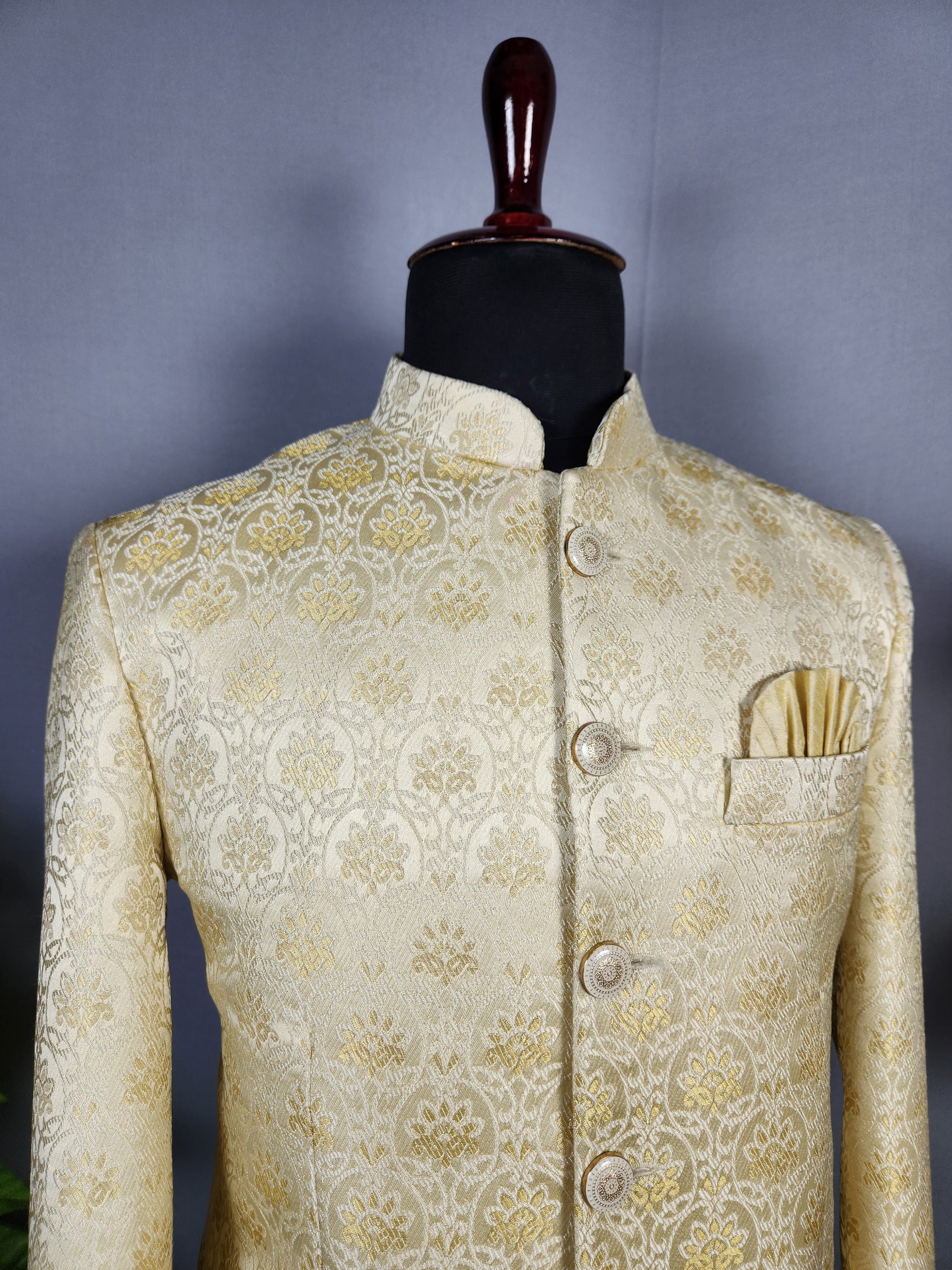 Beige Jodhpuri Suit for Men  -   Indian Wedding Outfit for Men