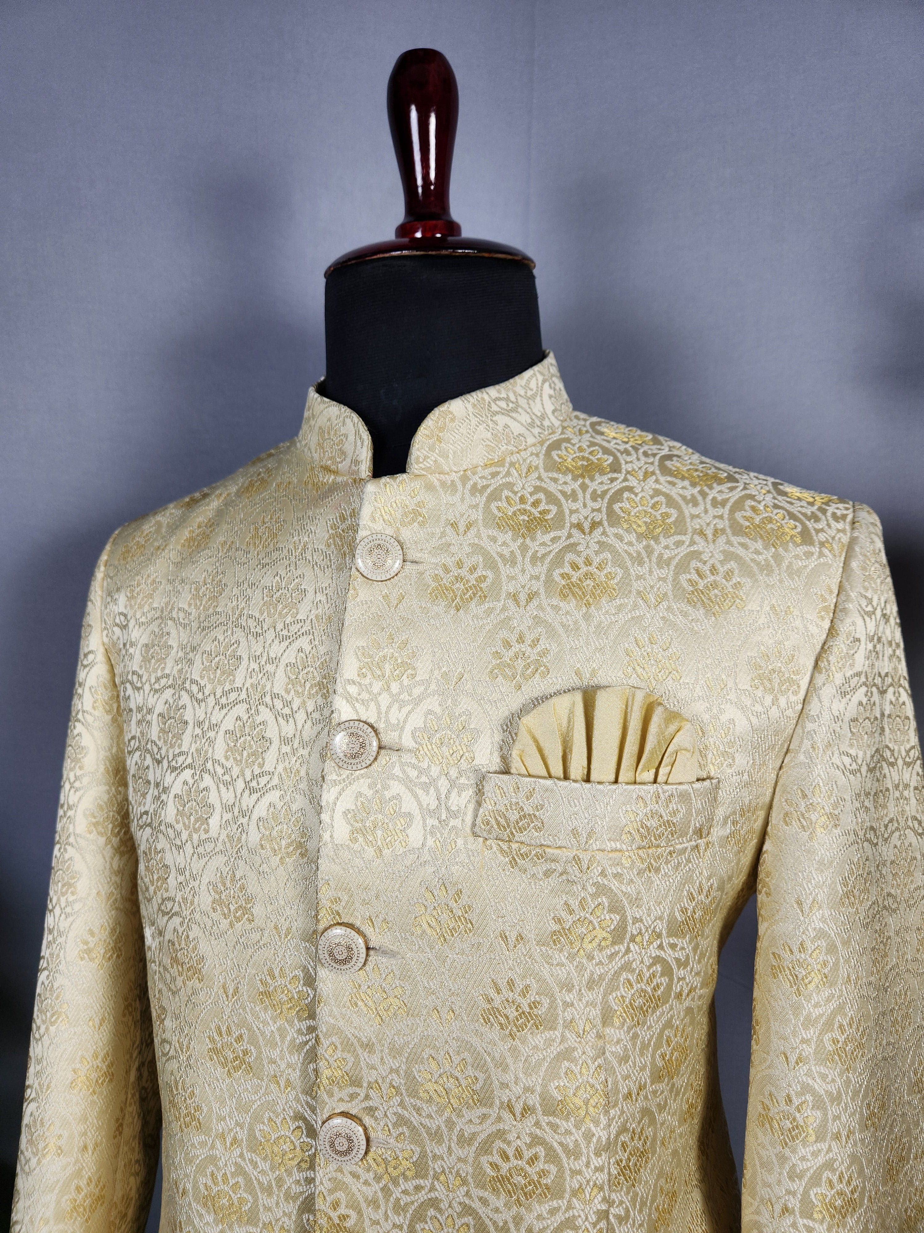 Beige Jodhpuri Suit for Men  -   Indian Wedding Outfit for Men