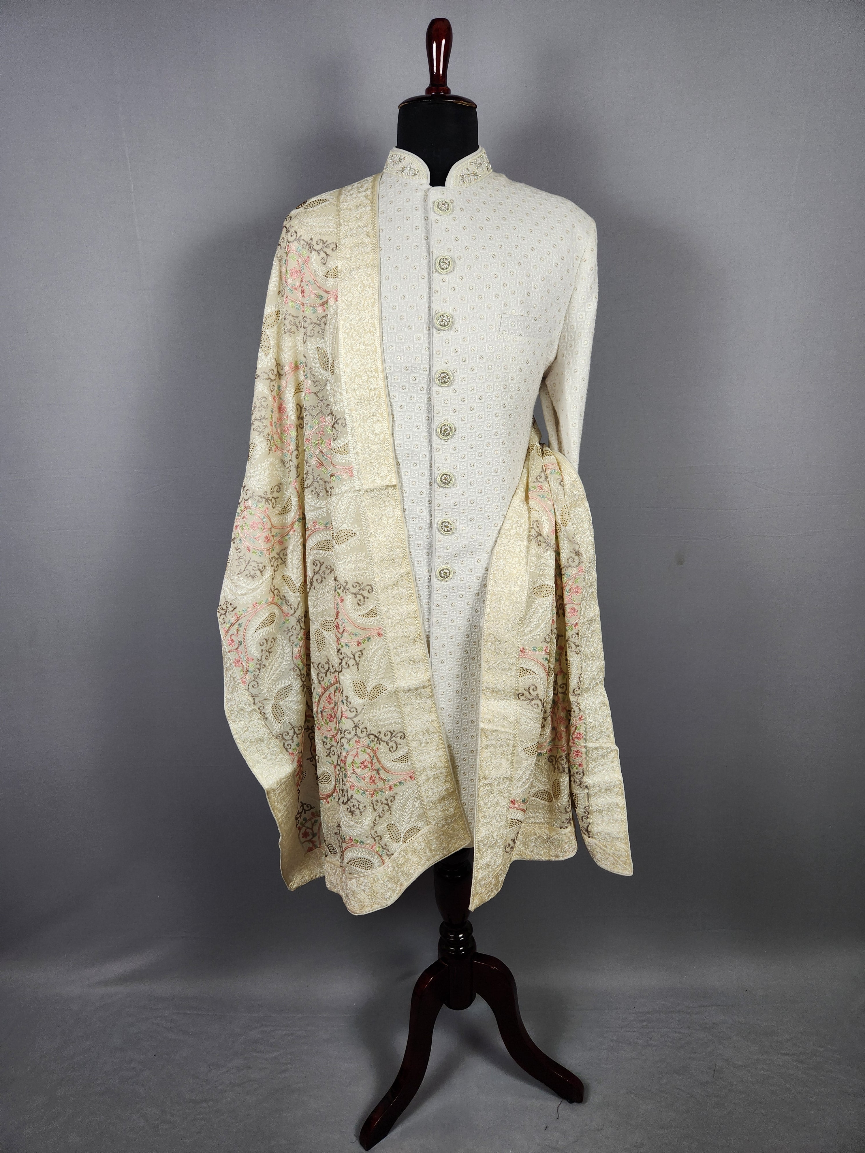 Beige Wedding Shawl for Groom