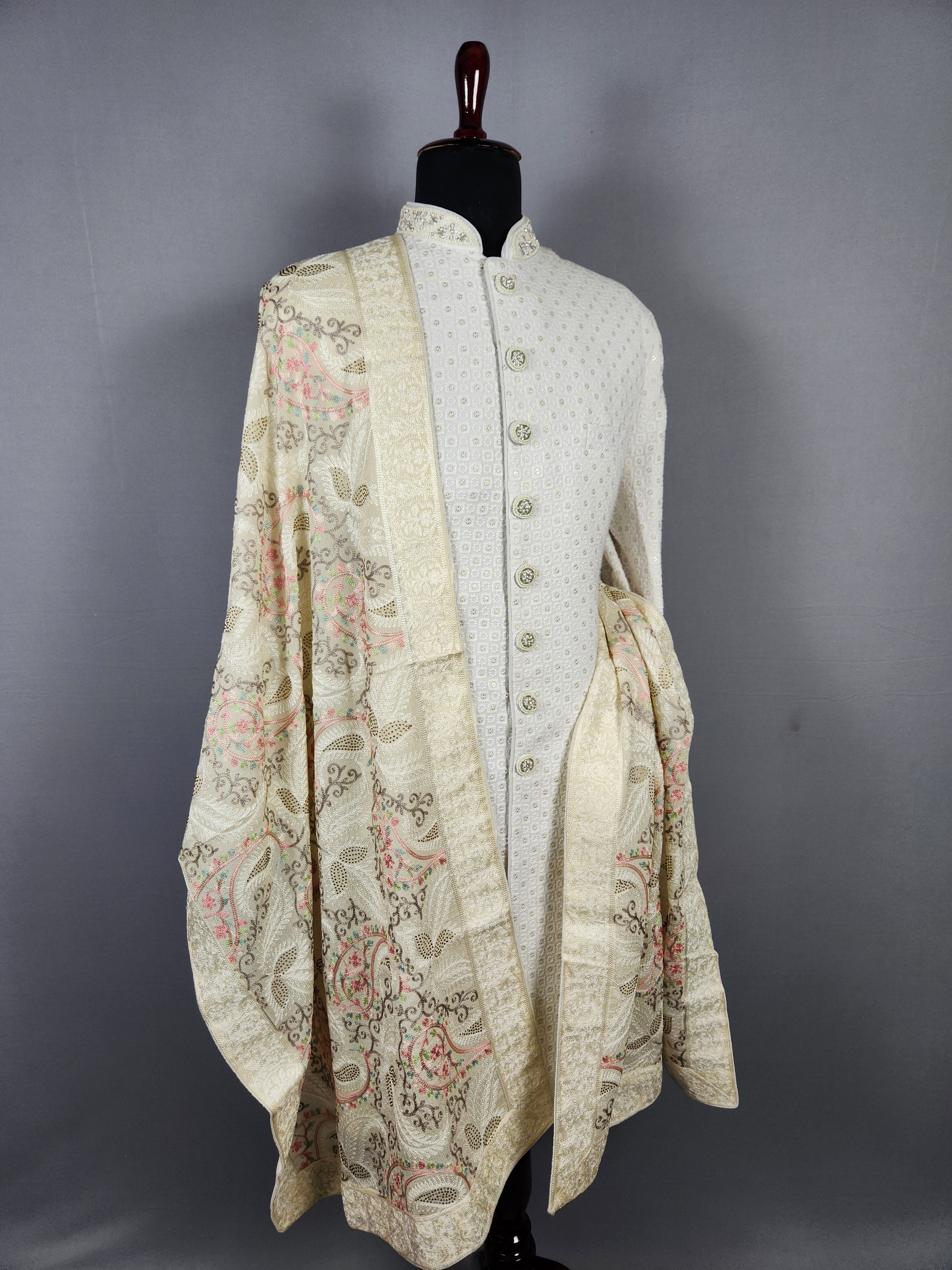 Beige Wedding Shawl for Groom