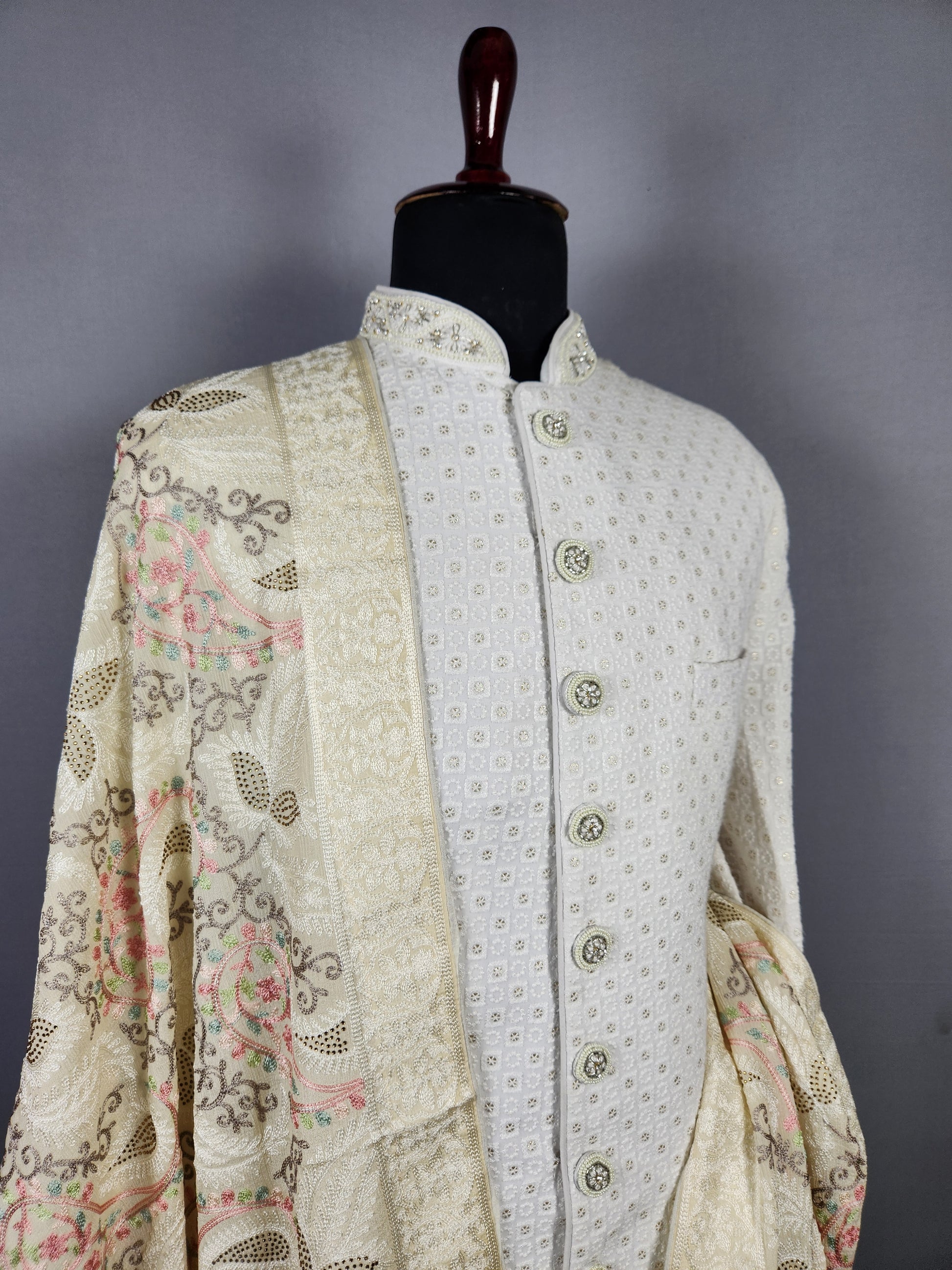 Beige Wedding Shawl for Groom