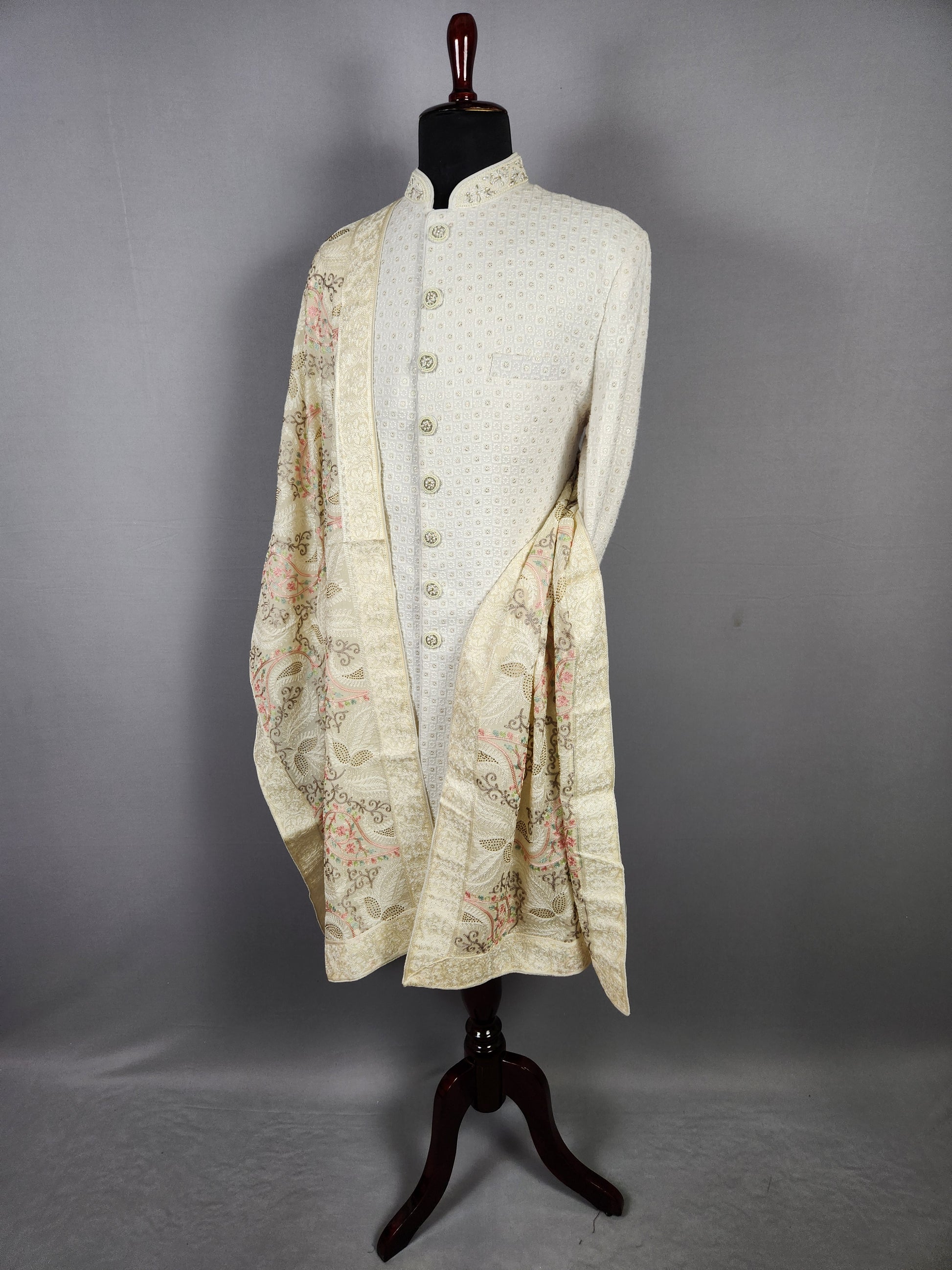 Beige Wedding Shawl for Groom