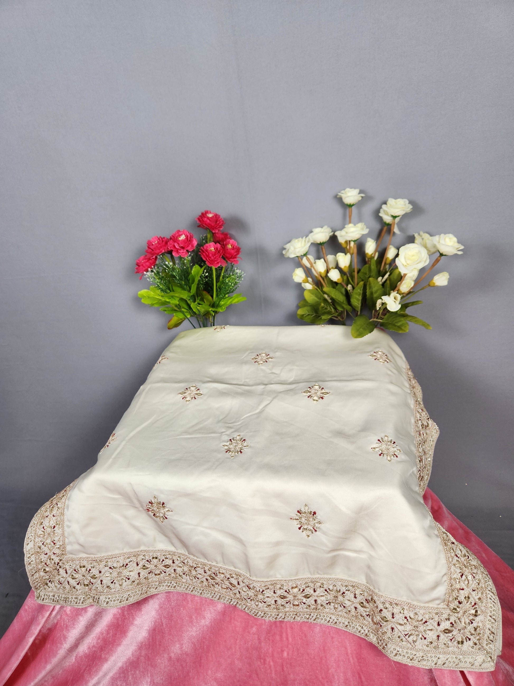 Beige Groom Turban Shawl Set