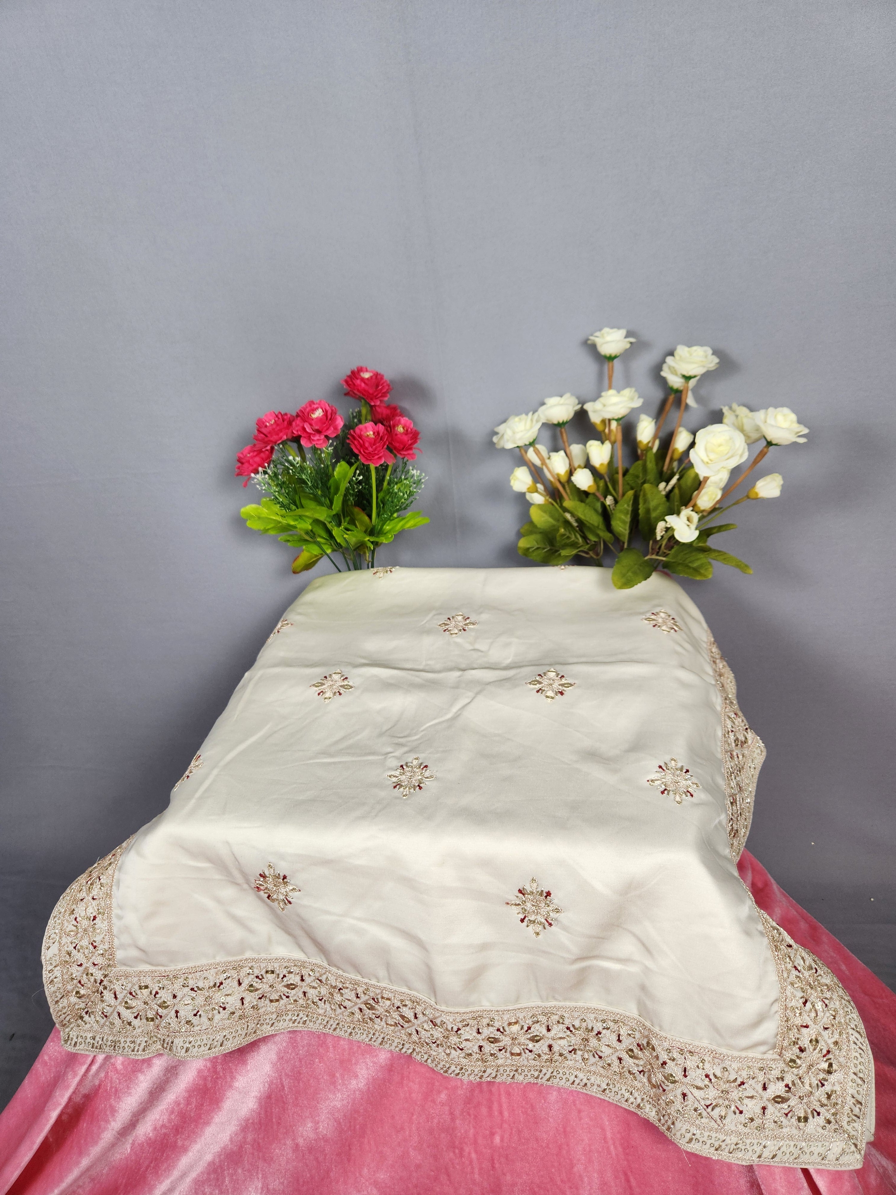 Beige Groom Turban Shawl Set