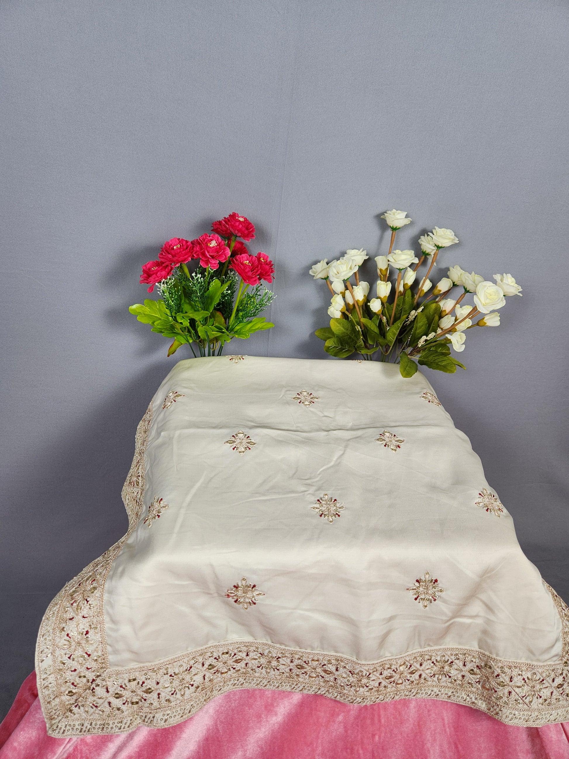 Beige Groom Turban Shawl Set