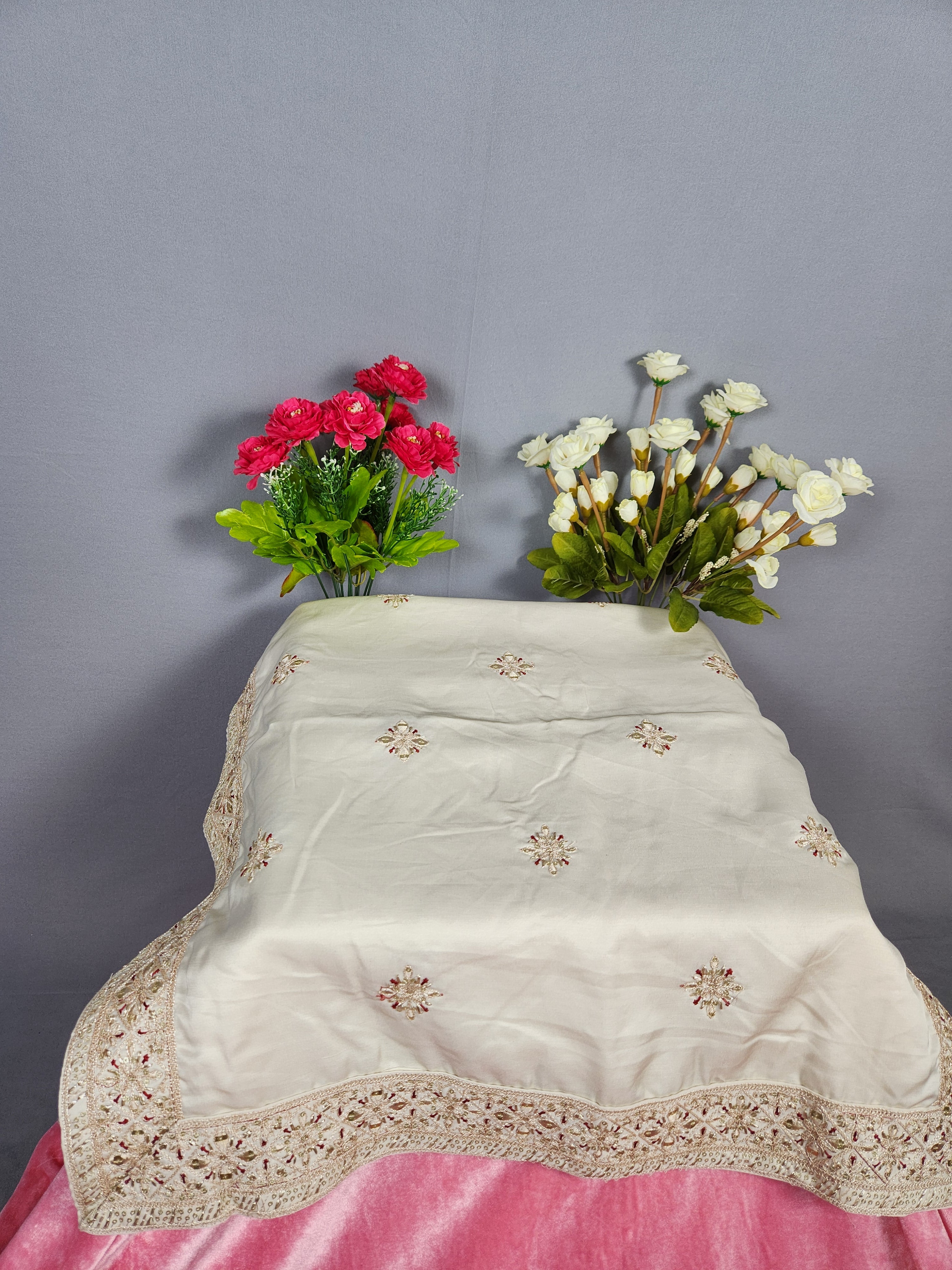 Beige Groom Turban Shawl Set