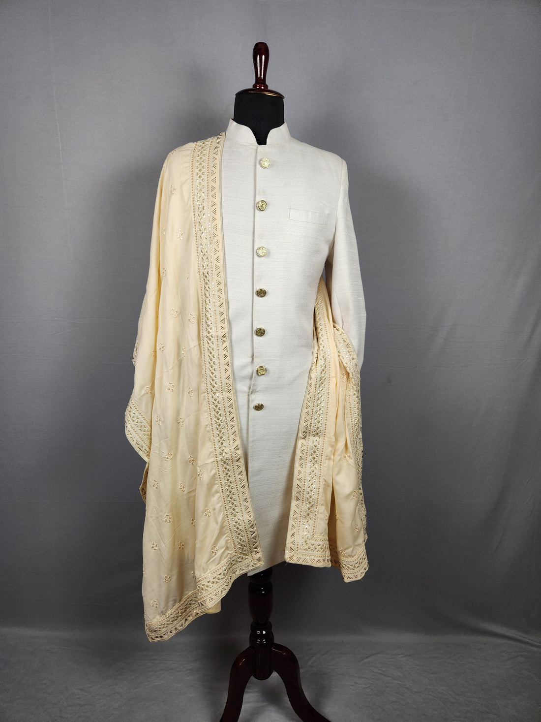 Beige Wedding Shawl for Groom
