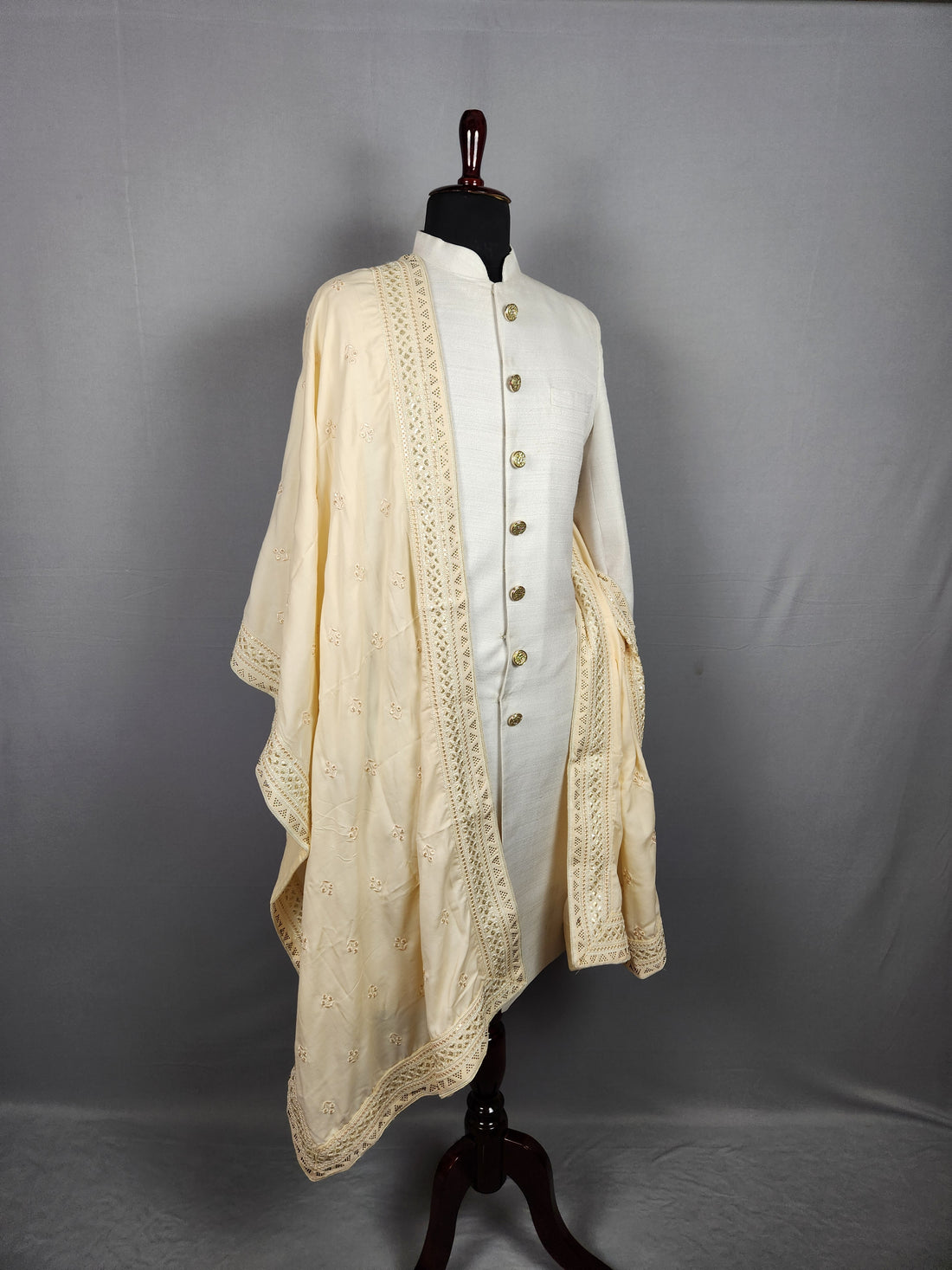 Beige Wedding Shawl for Groom