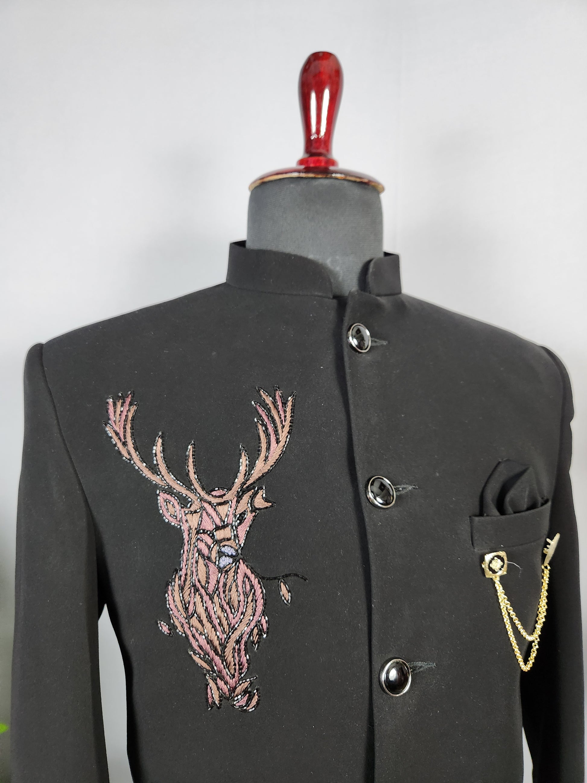 Black Jodhpuri Suit for Men  -   Indian Wedding Outfit for Men