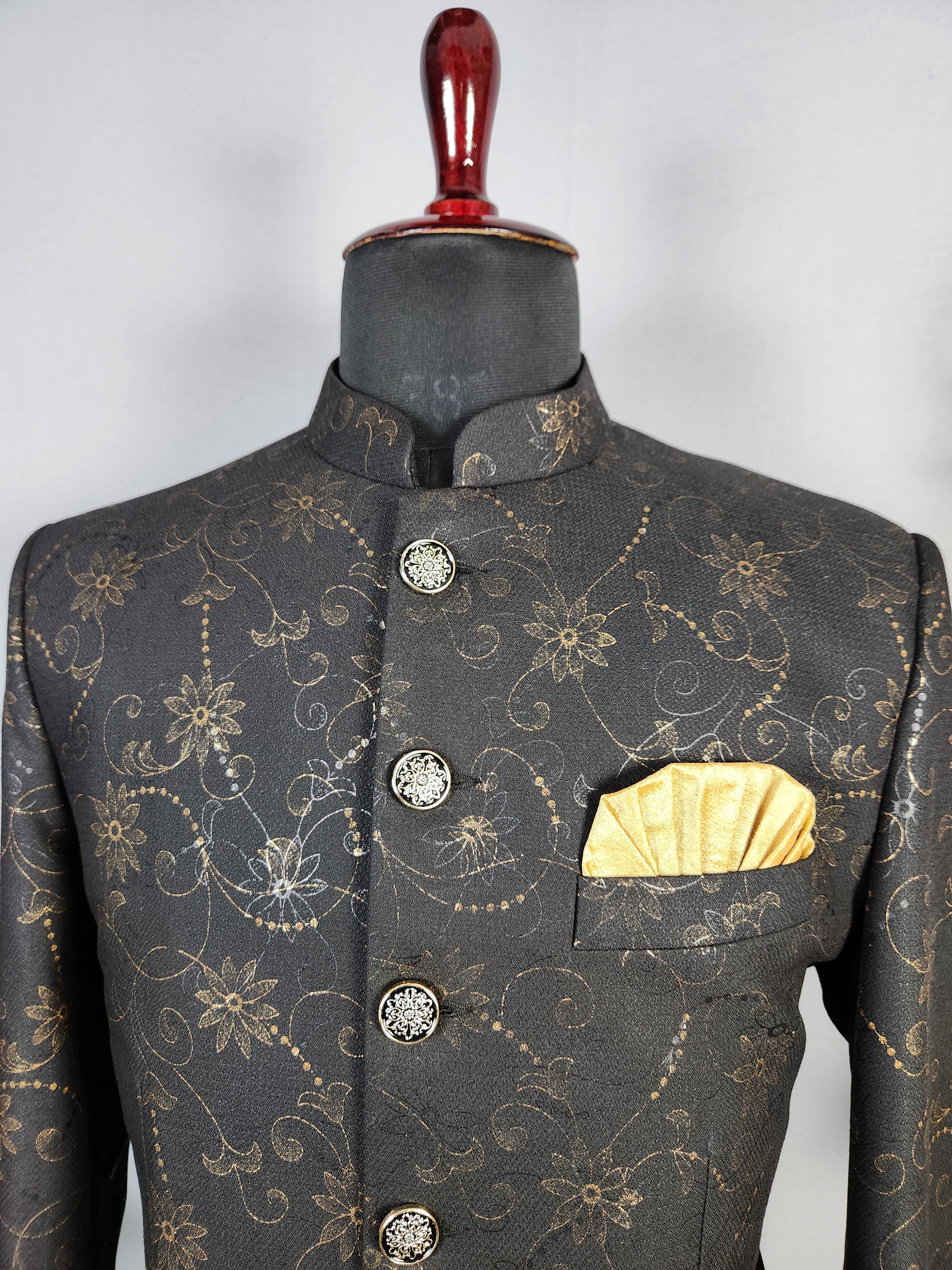 Black Jodhpuri Suit for Men  -   Indian Wedding Outfit for Men