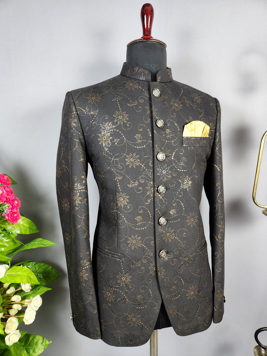 Black Jodhpuri Suit for Men  -   Indian Wedding Outfit for Men