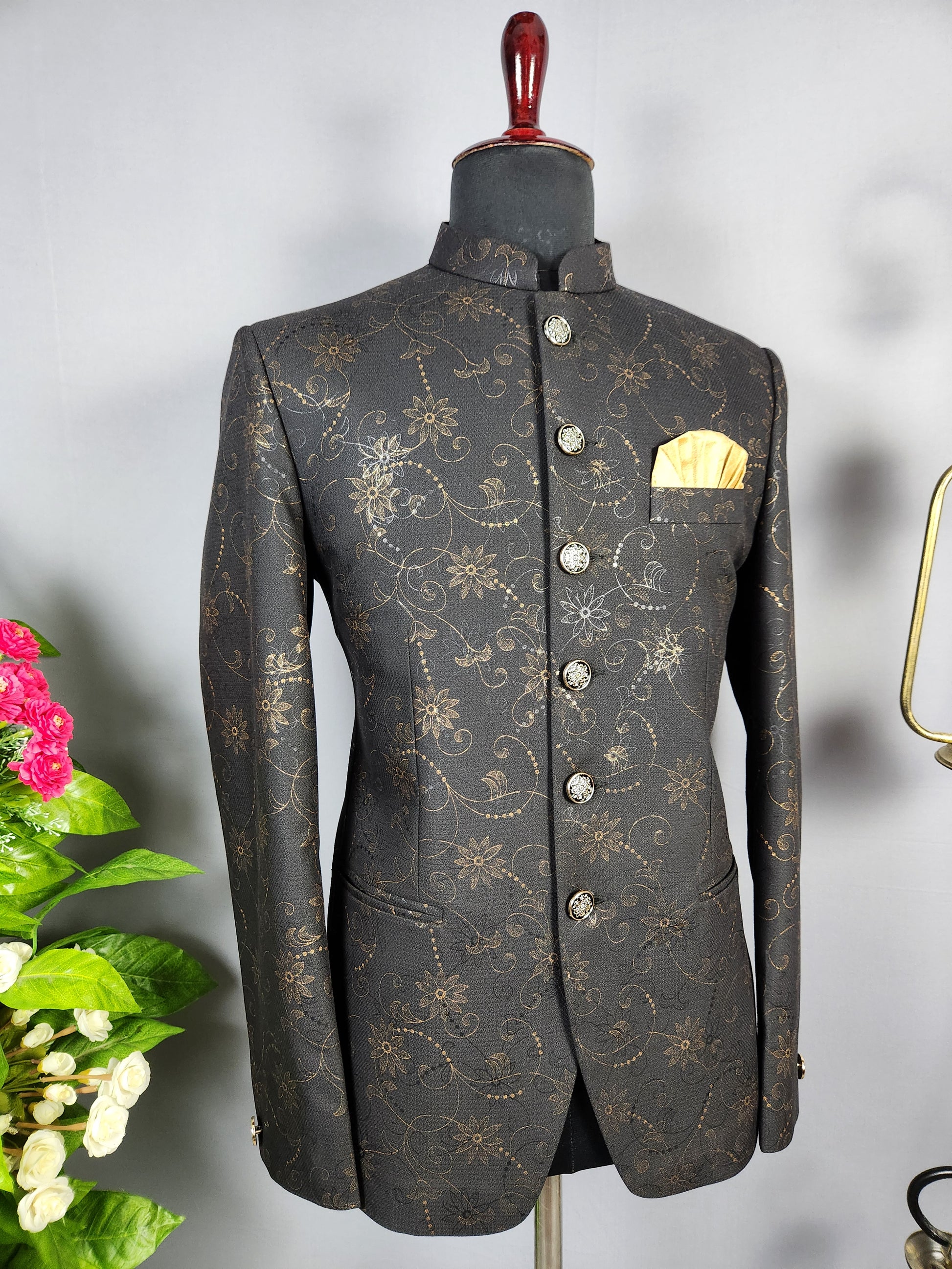 Black Jodhpuri Suit for Men  -   Indian Wedding Outfit for Men