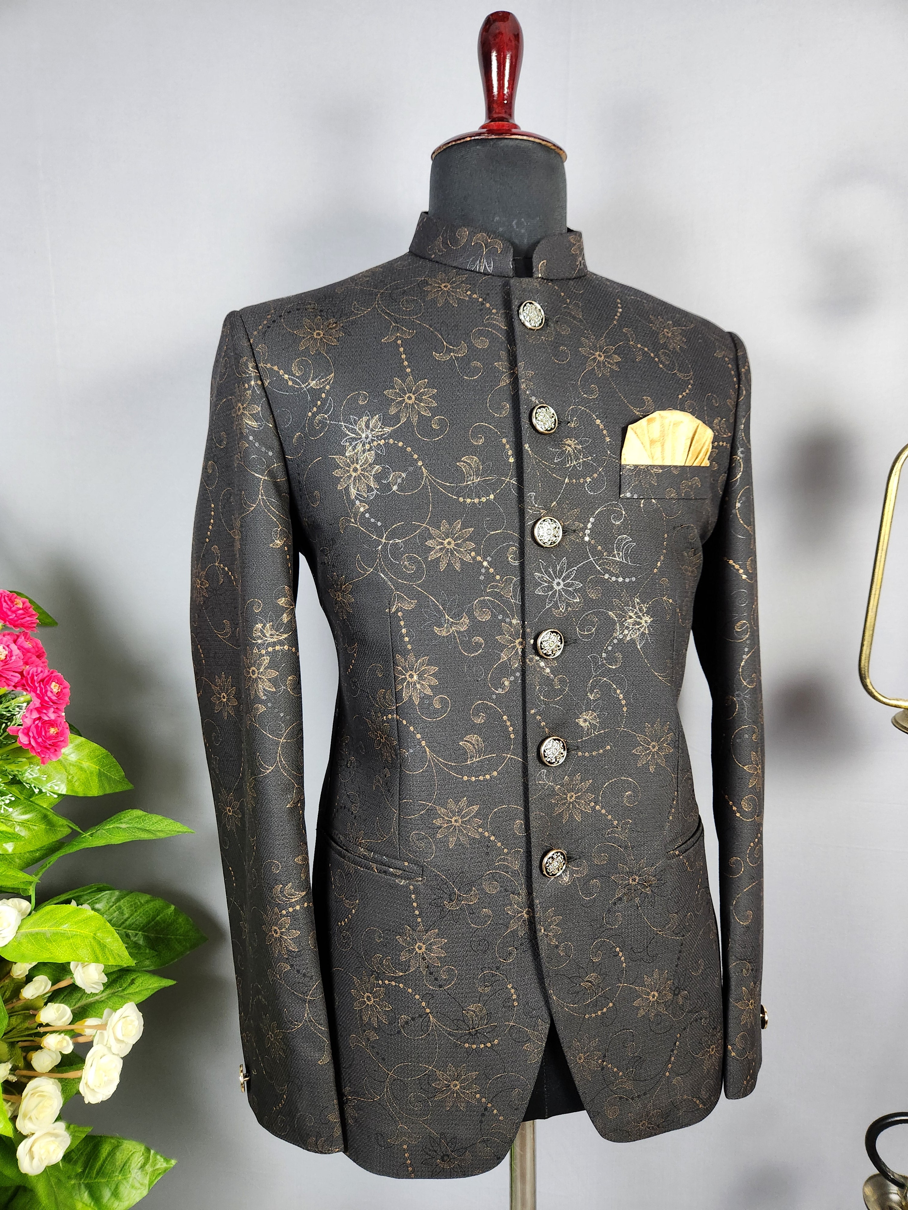 Black Jodhpuri Suit for Men  -   Indian Wedding Outfit for Men