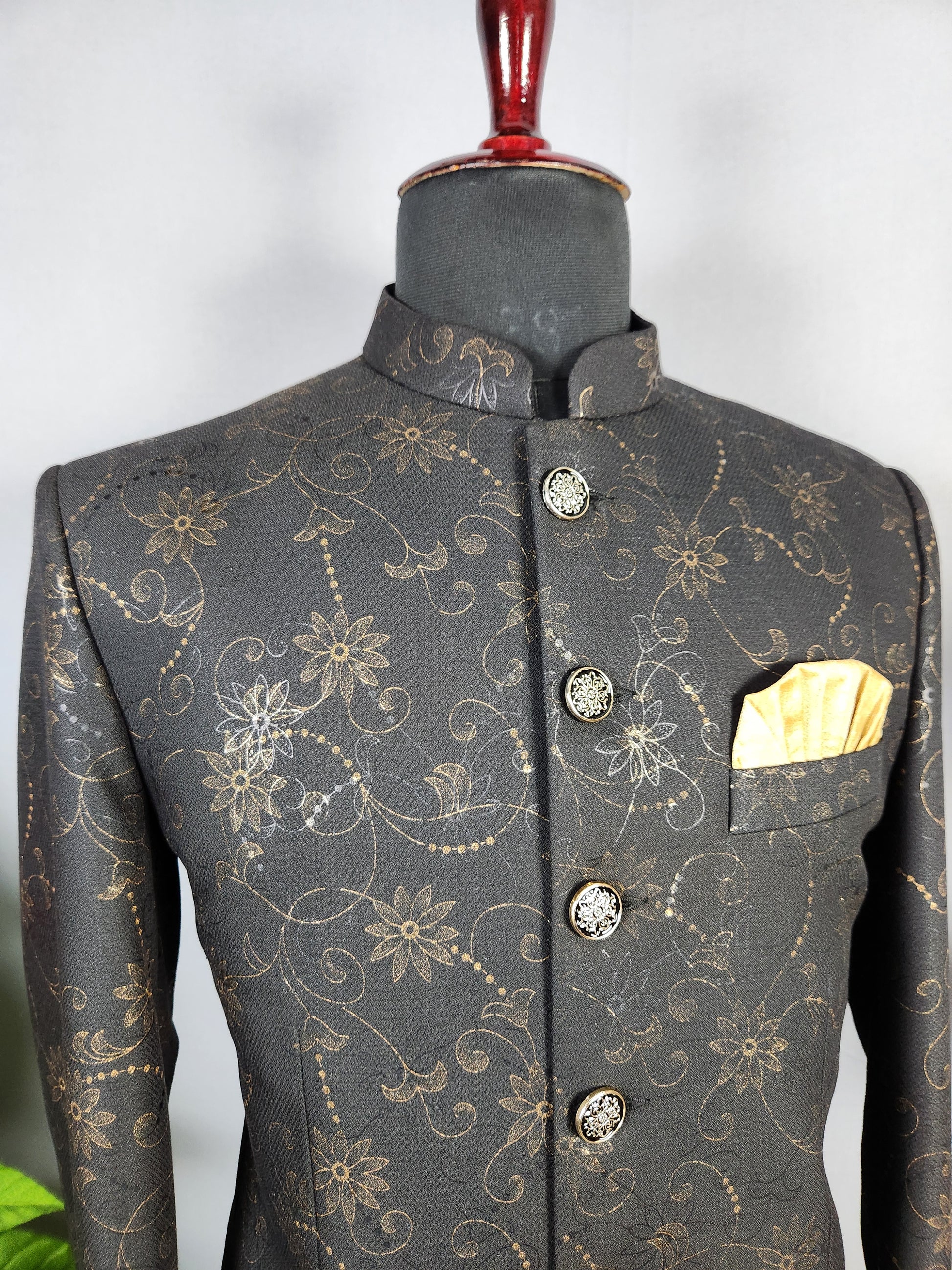 Black Jodhpuri Suit for Men  -   Indian Wedding Outfit for Men