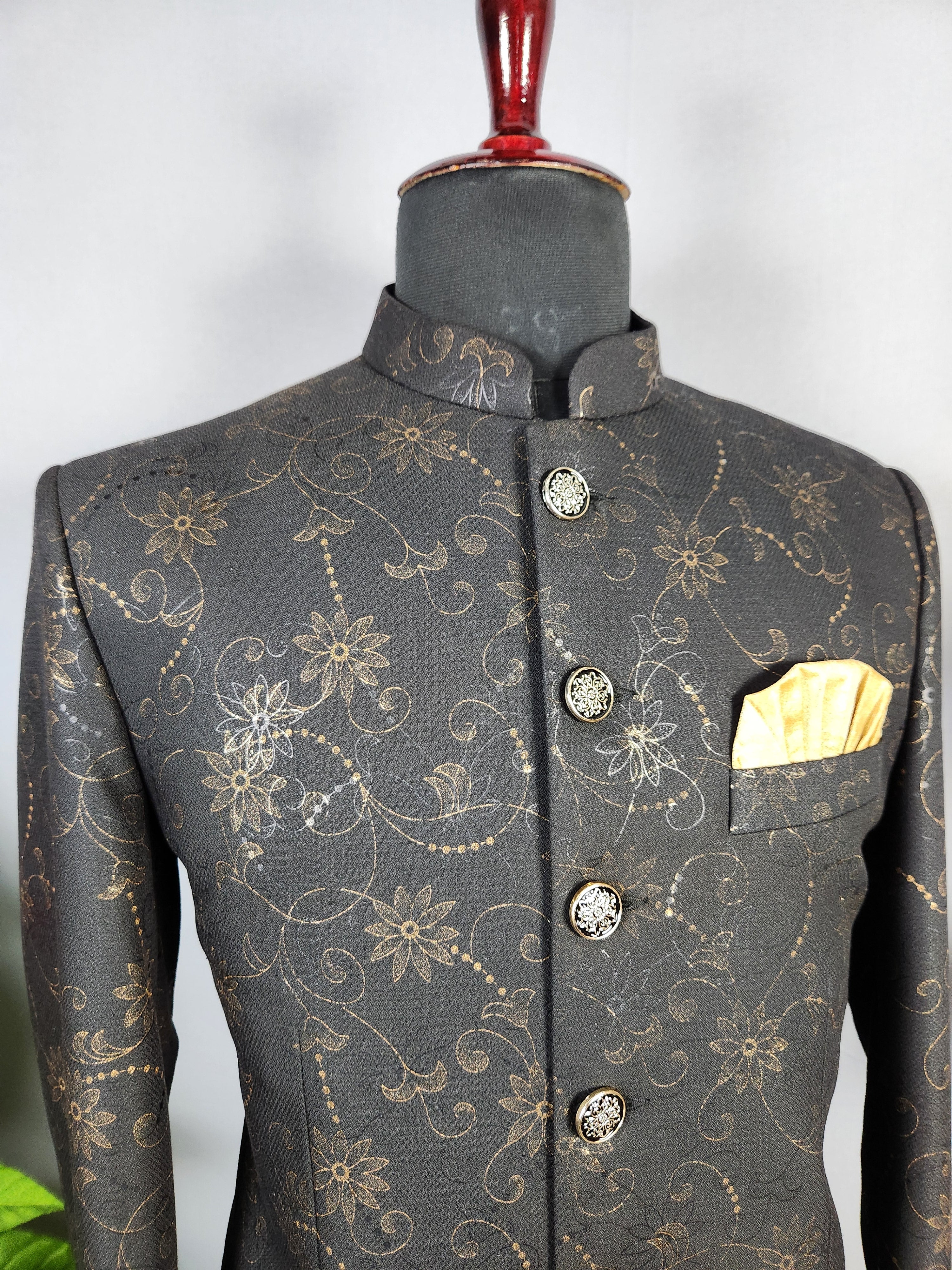 Black Jodhpuri Suit for Men  -   Indian Wedding Outfit for Men