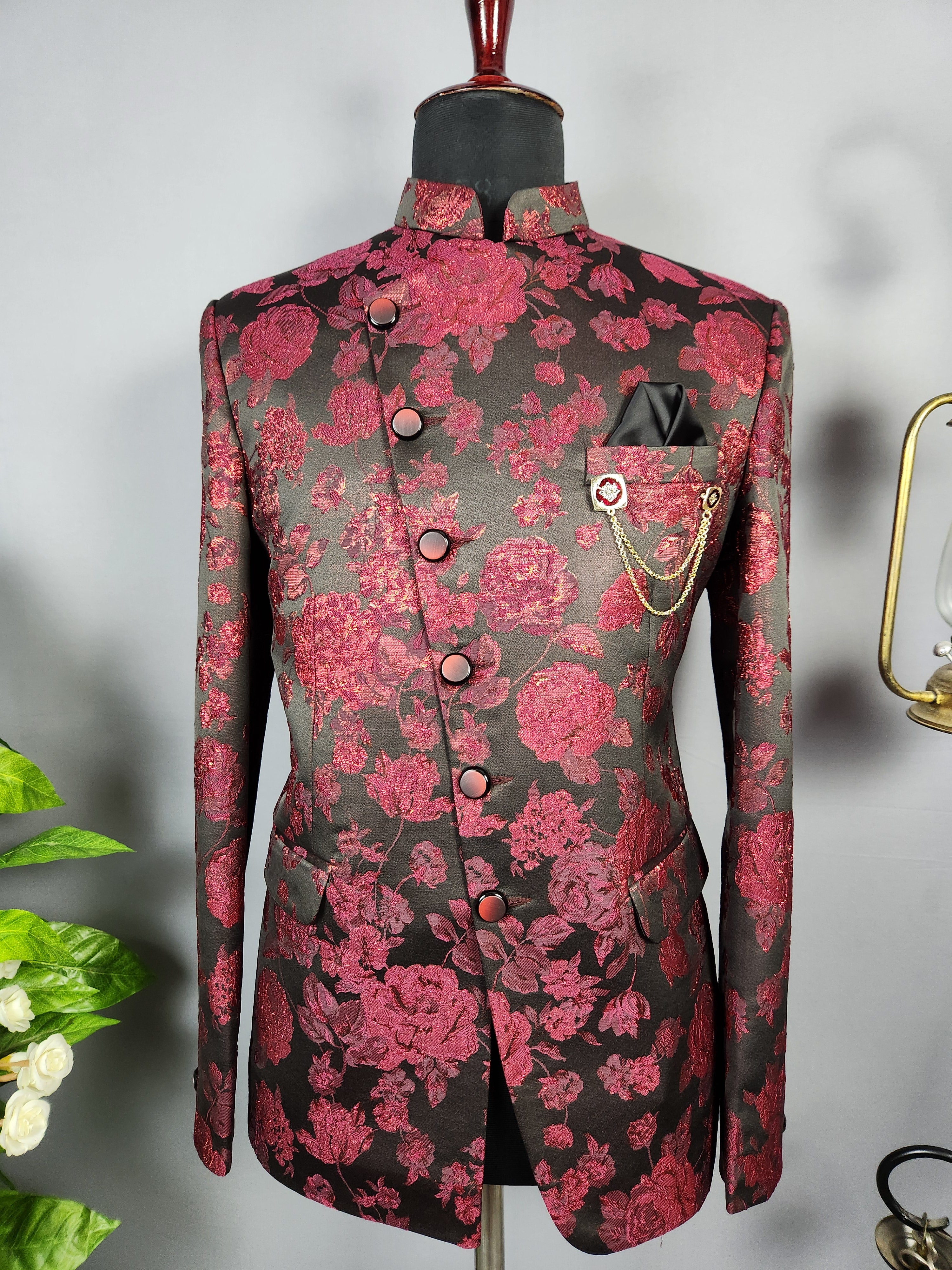 Black Jodhpuri Suit for Men  -   Indian Wedding Outfit for Men