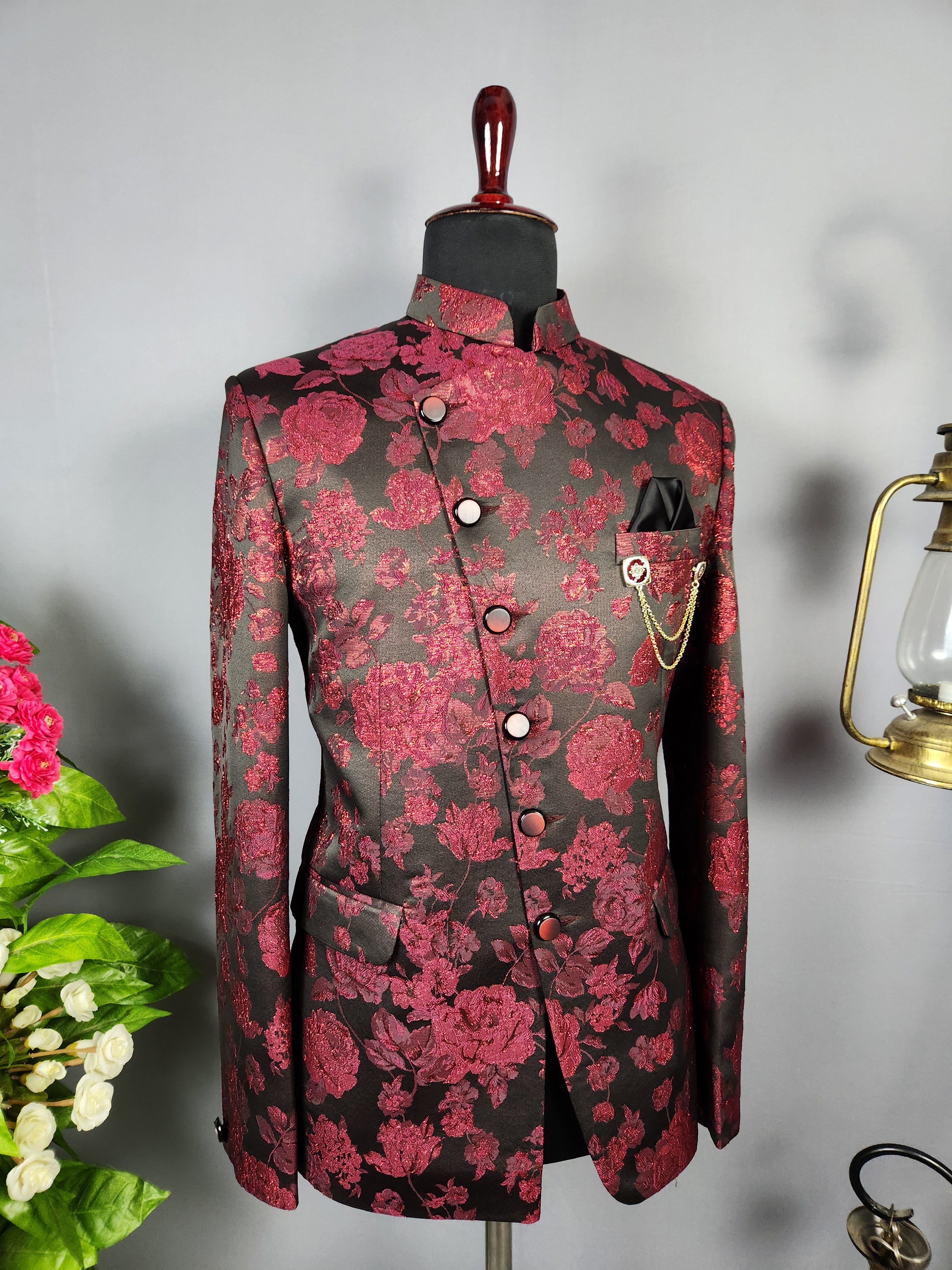 Black Jodhpuri Suit for Men  -   Indian Wedding Outfit for Men