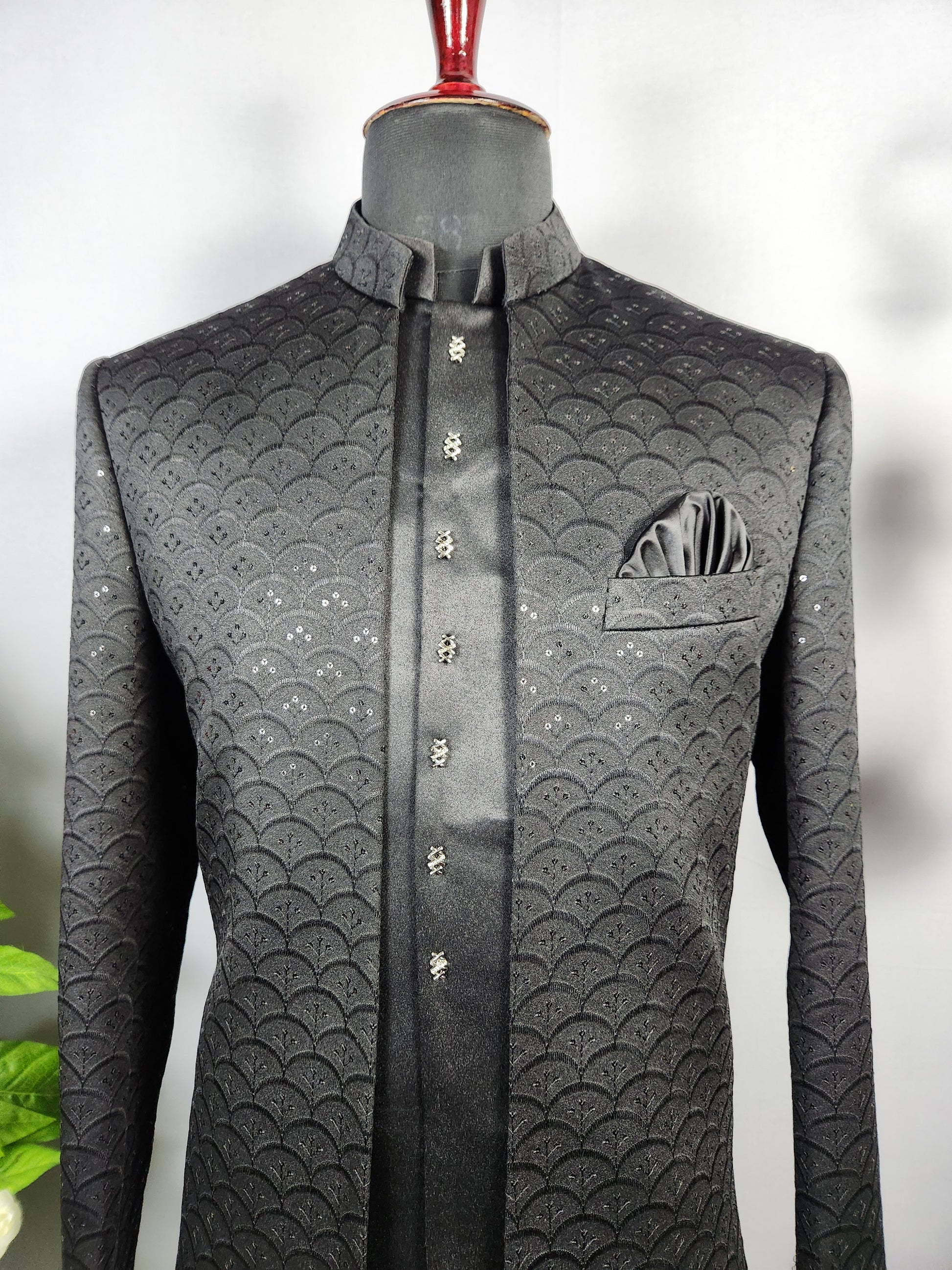 Black Jodhpuri Suit for Men  -   Indian Wedding Outfit for Men