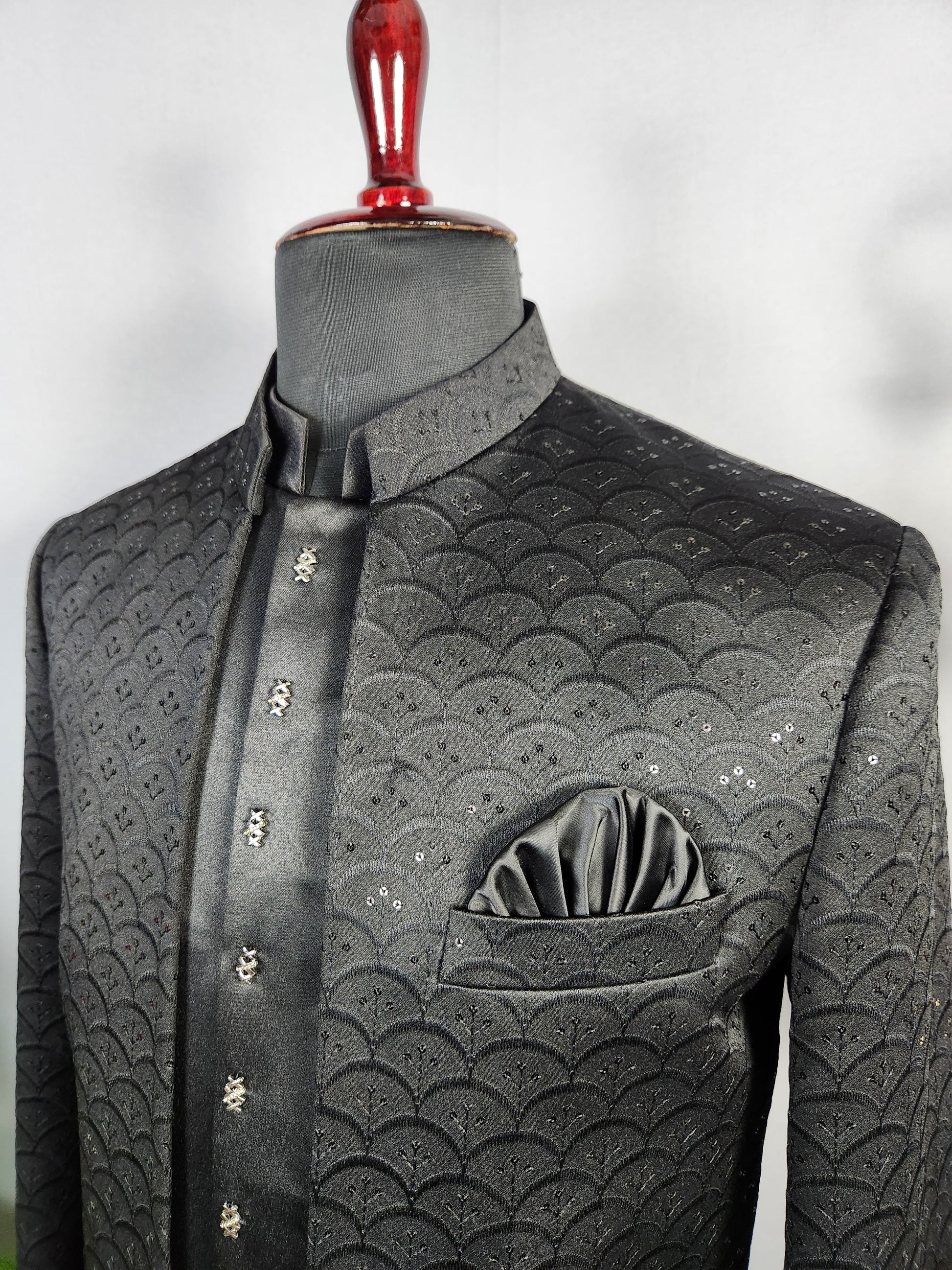 Black Jodhpuri Suit for Men  -   Indian Wedding Outfit for Men