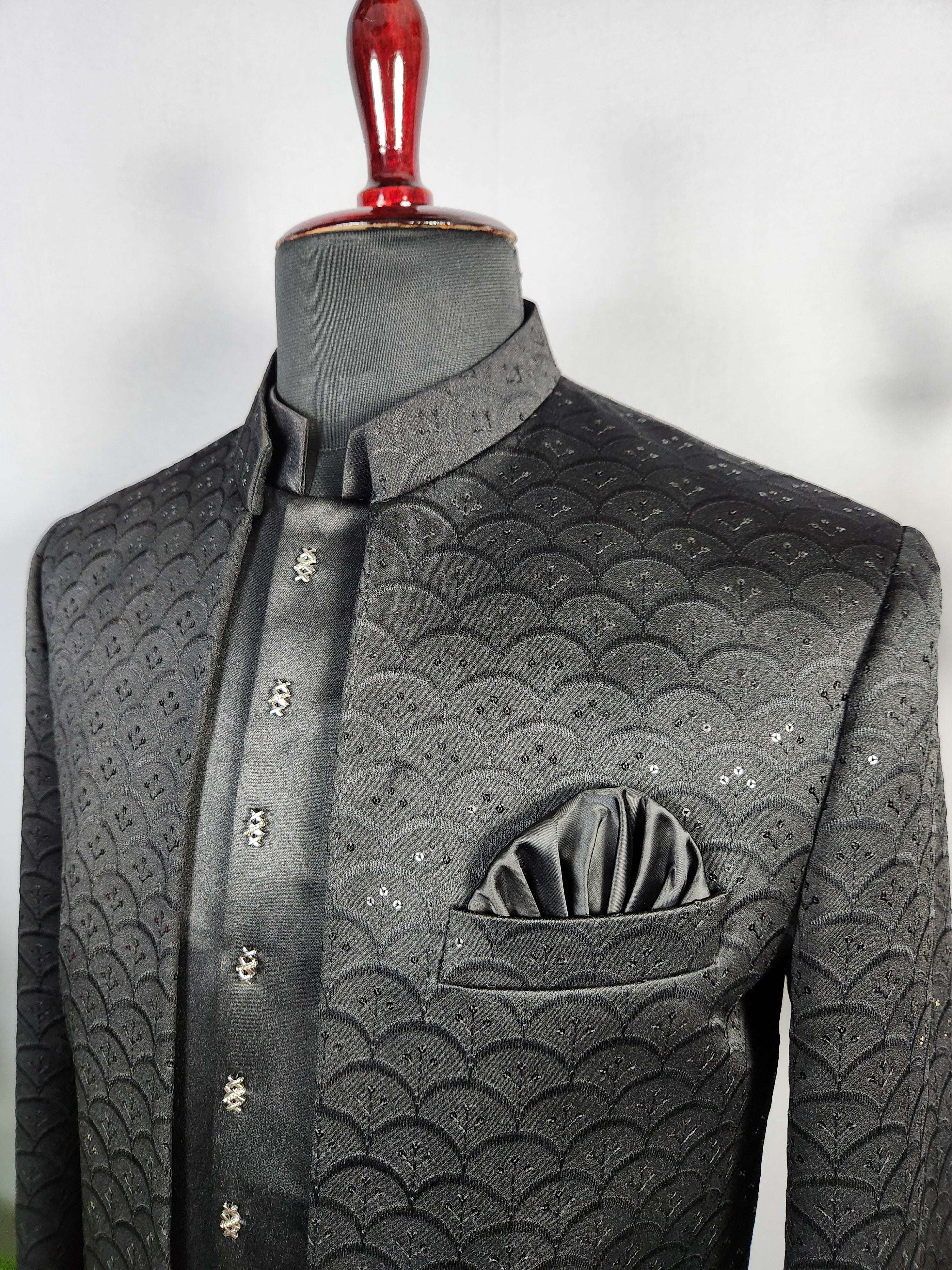 Black Jodhpuri Suit for Men  -   Indian Wedding Outfit for Men