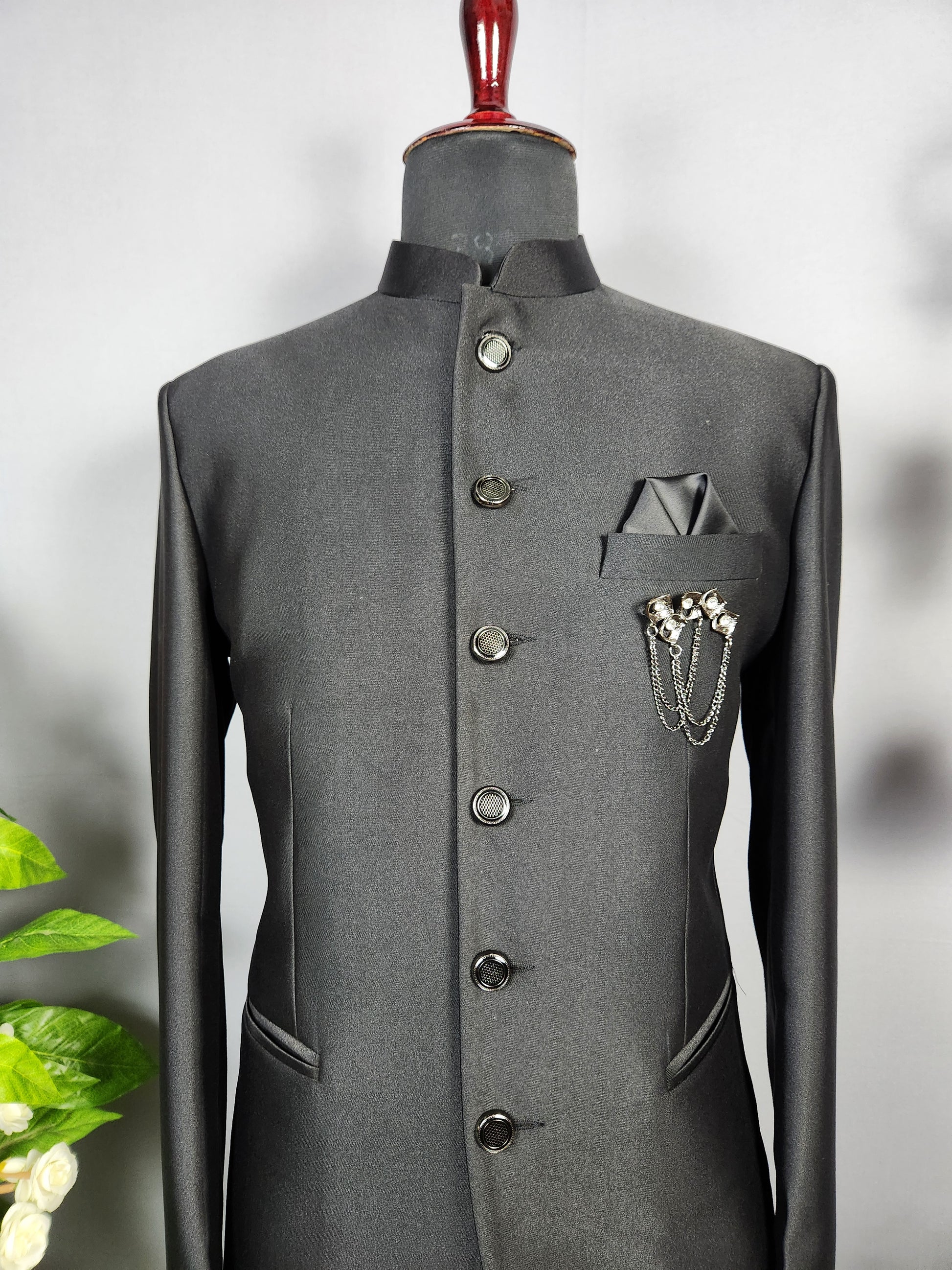 Black Jodhpuri Suit for Men  -   Indian Wedding Outfit for Men
