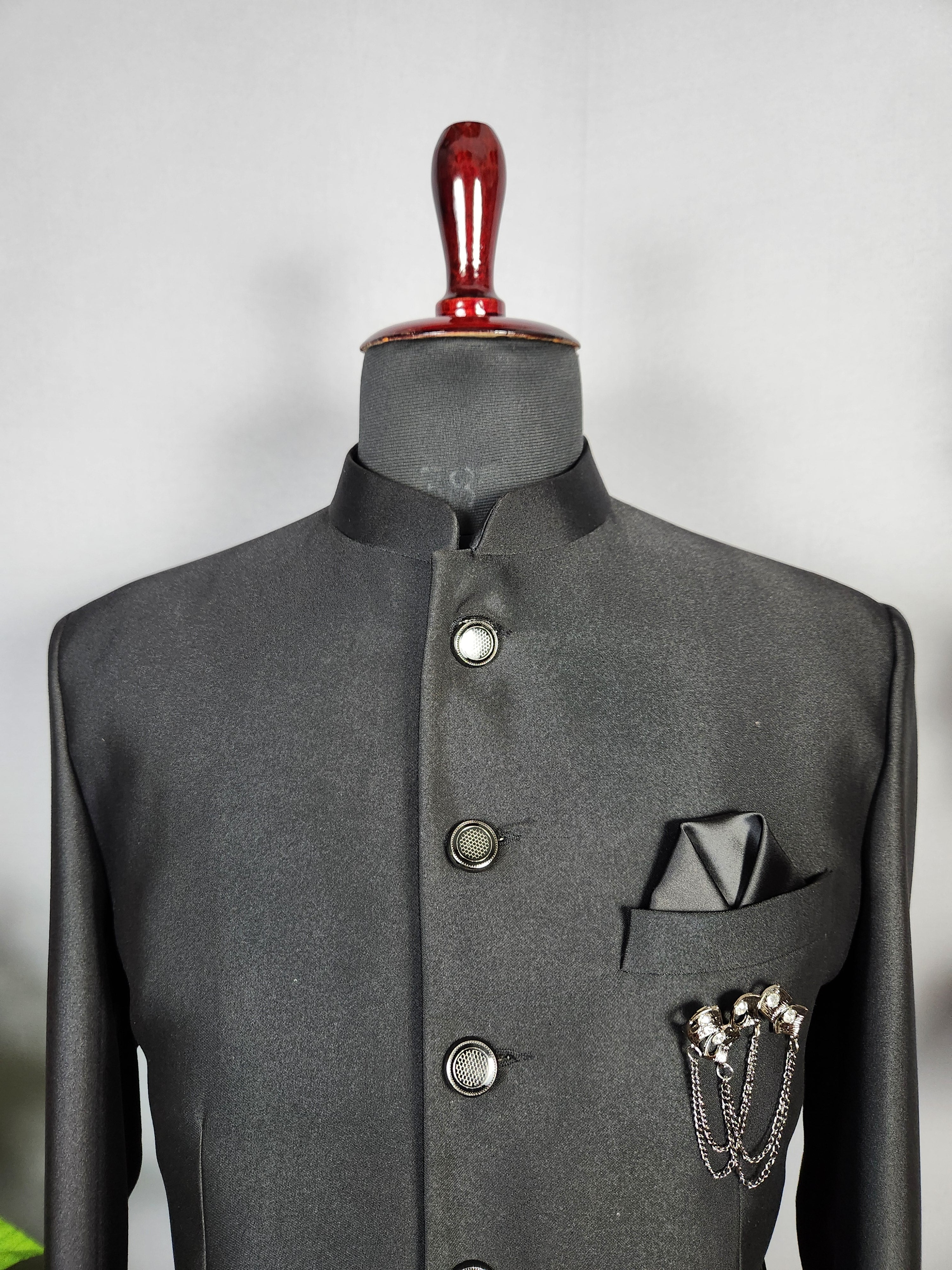 Black Jodhpuri Suit for Men  -   Indian Wedding Outfit for Men