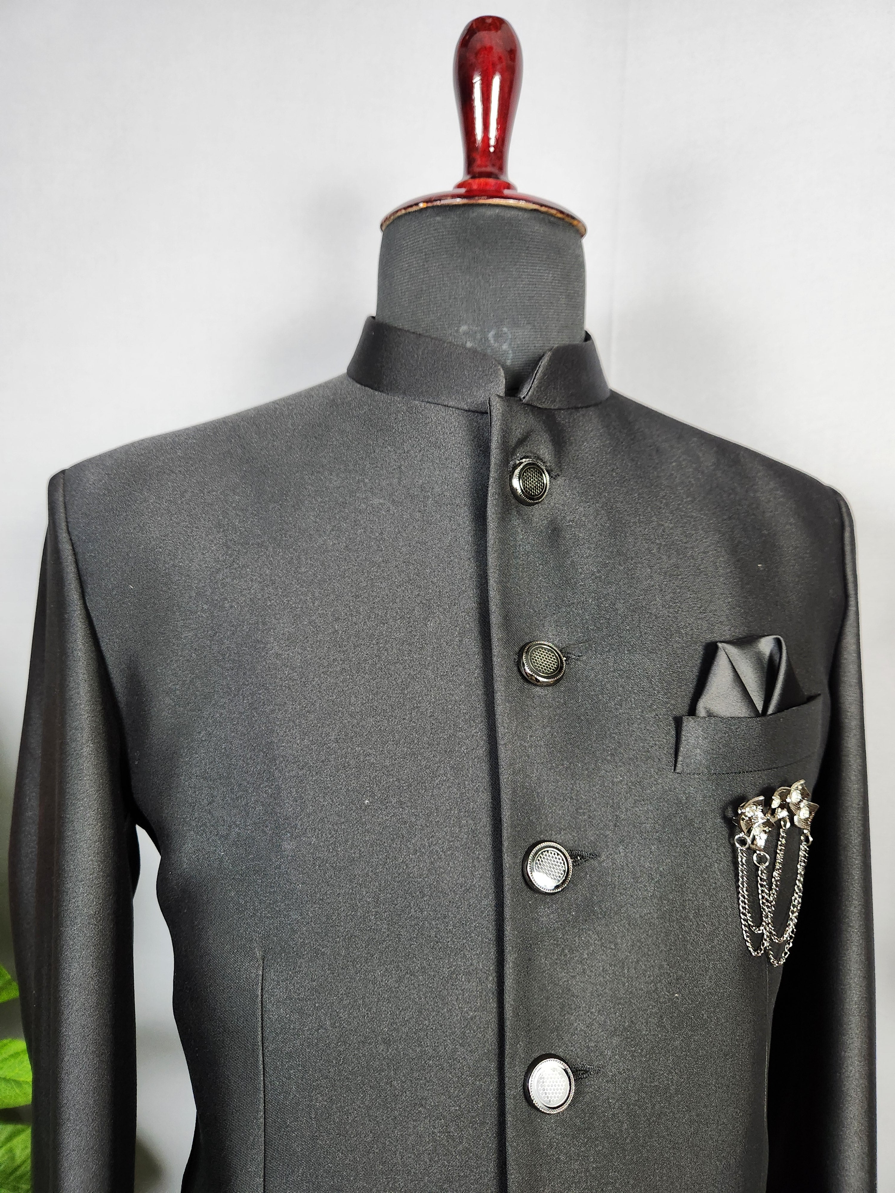Black Jodhpuri Suit for Men  -   Indian Wedding Outfit for Men