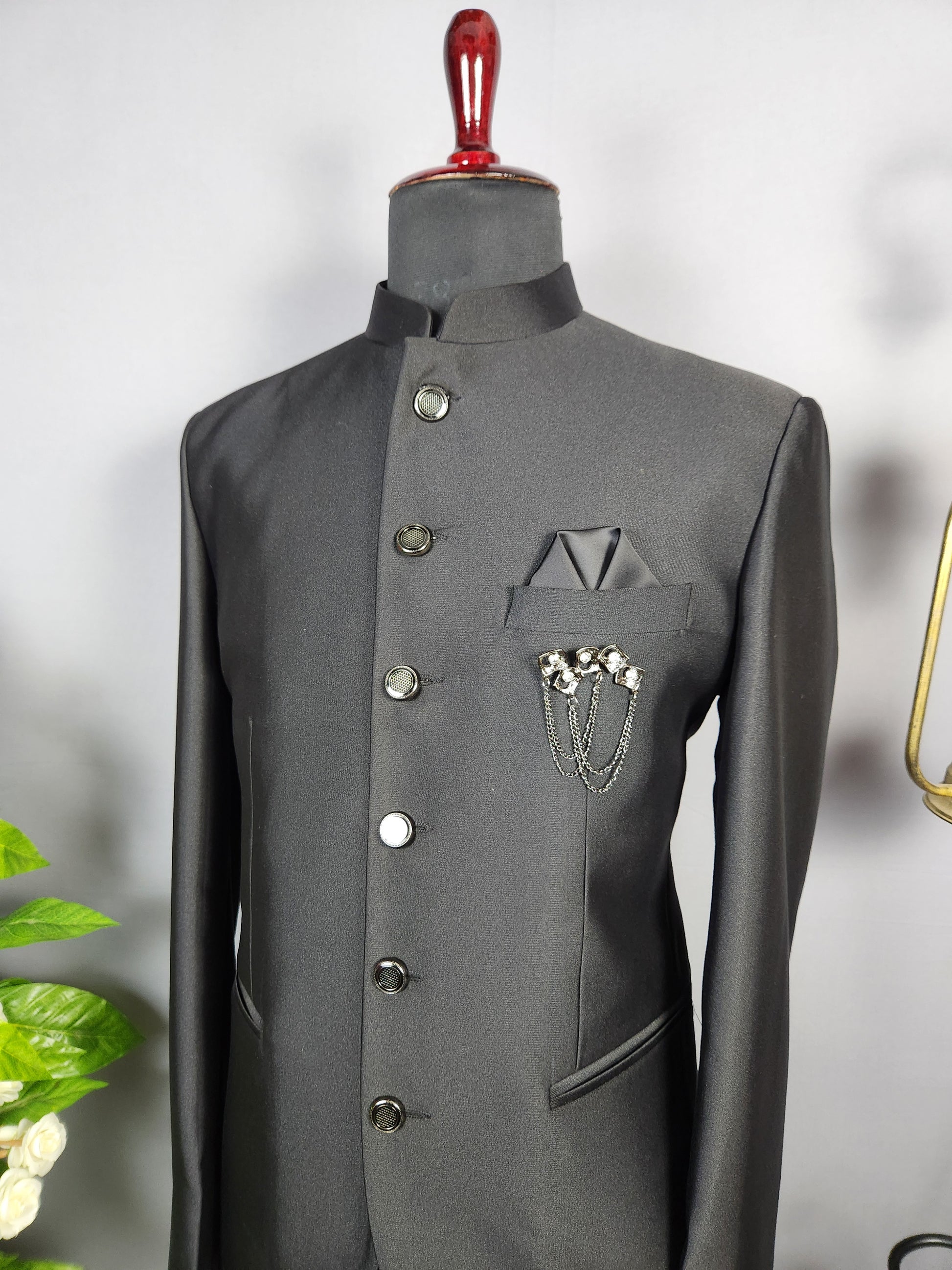 Black Jodhpuri Suit for Men  -   Indian Wedding Outfit for Men