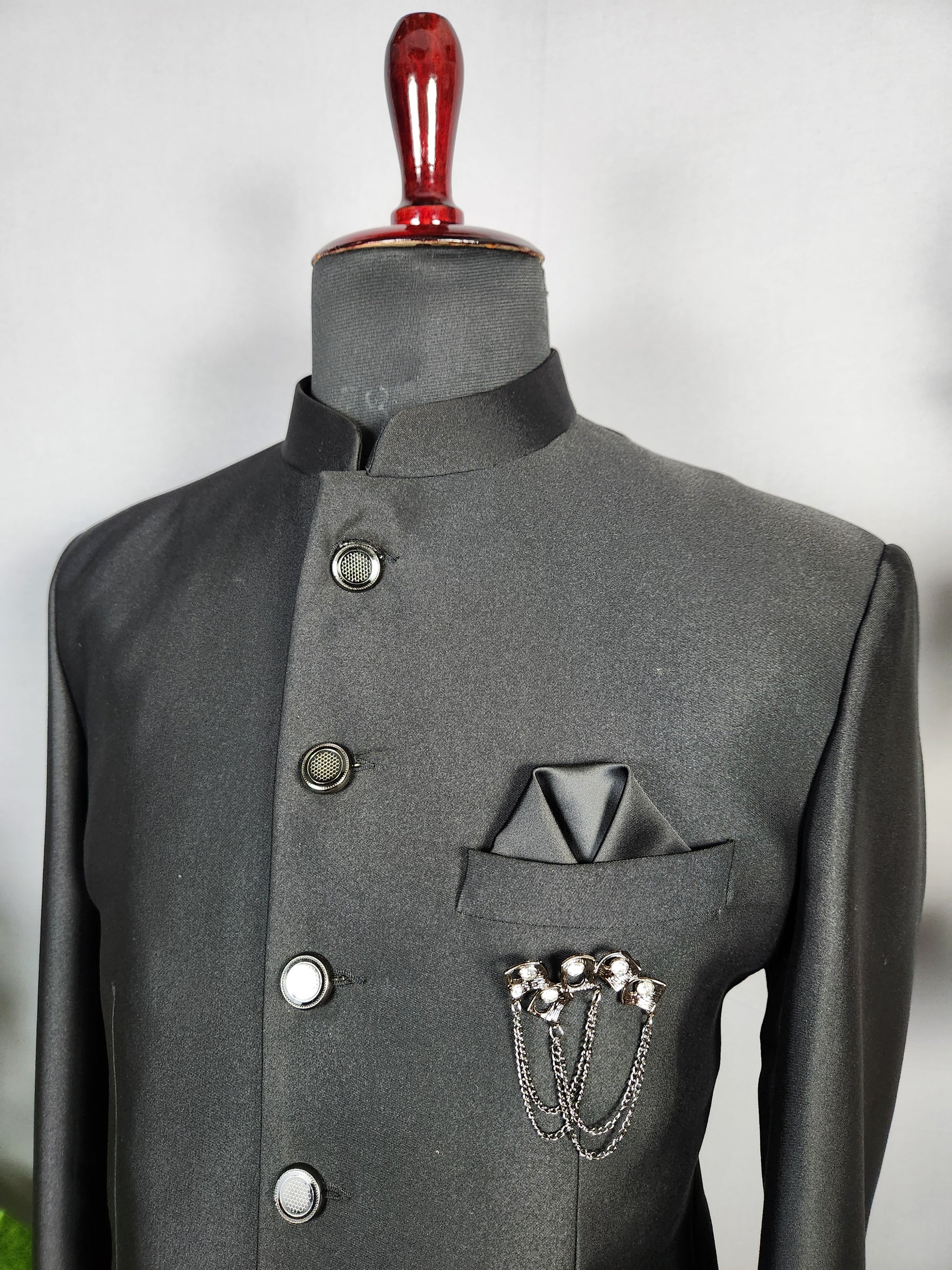 Black Jodhpuri Suit for Men  -   Indian Wedding Outfit for Men