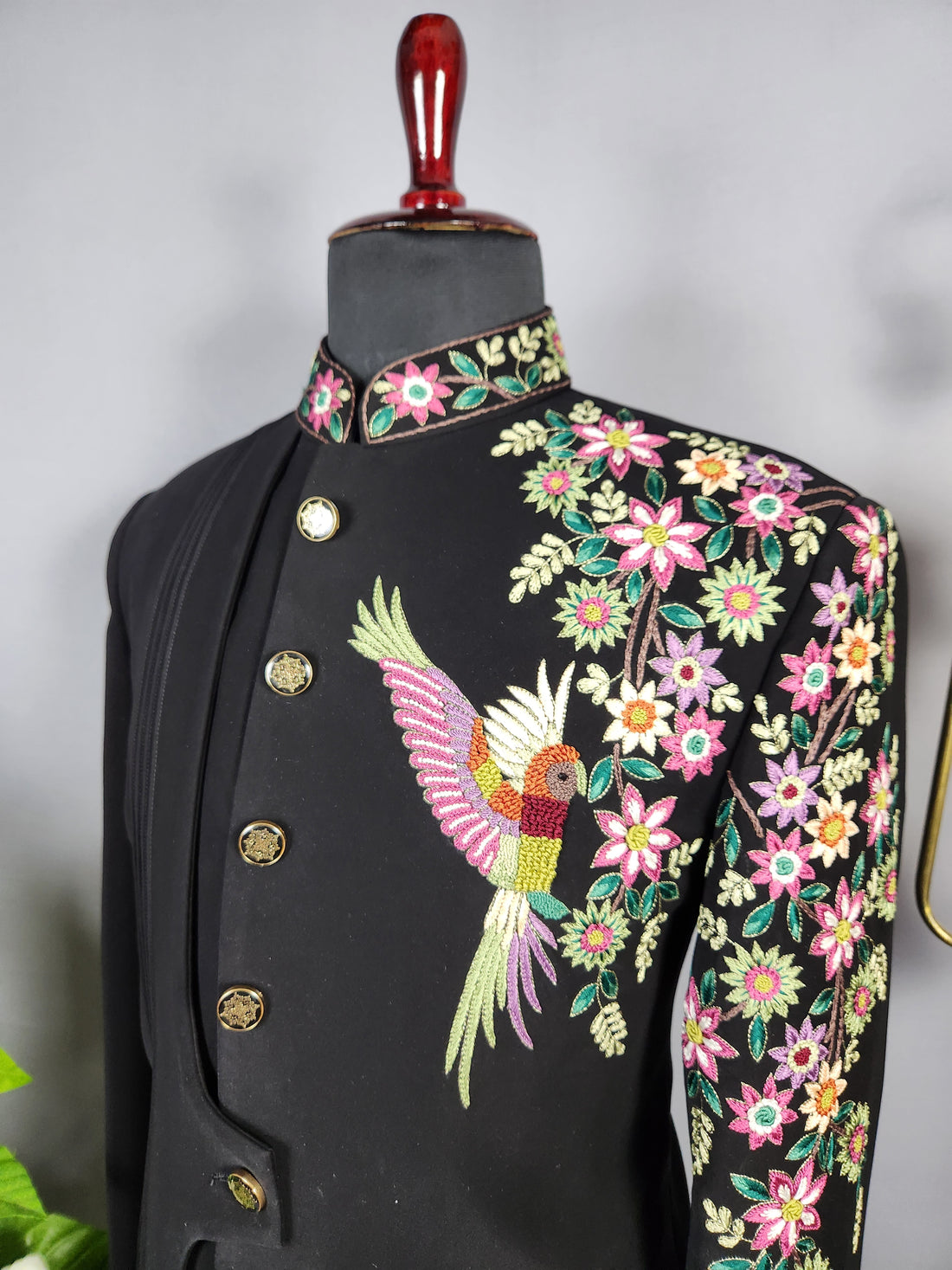 Black Indo-Western Sherwani for Groom  -   Indian Wedding Outfit for Men